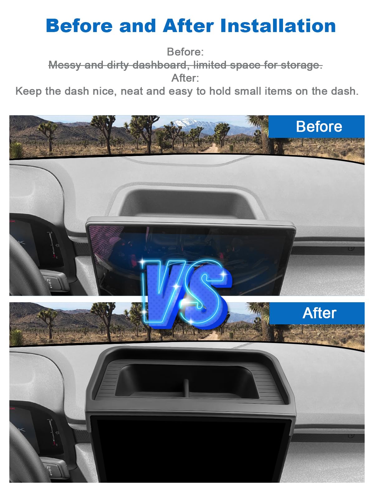 Cdefg For 2025 Ford Maverick Center Console Dash Screen Organizer 13.2-Inch 2025 Ford Maverick Dashboard Behind-Screen Storage B