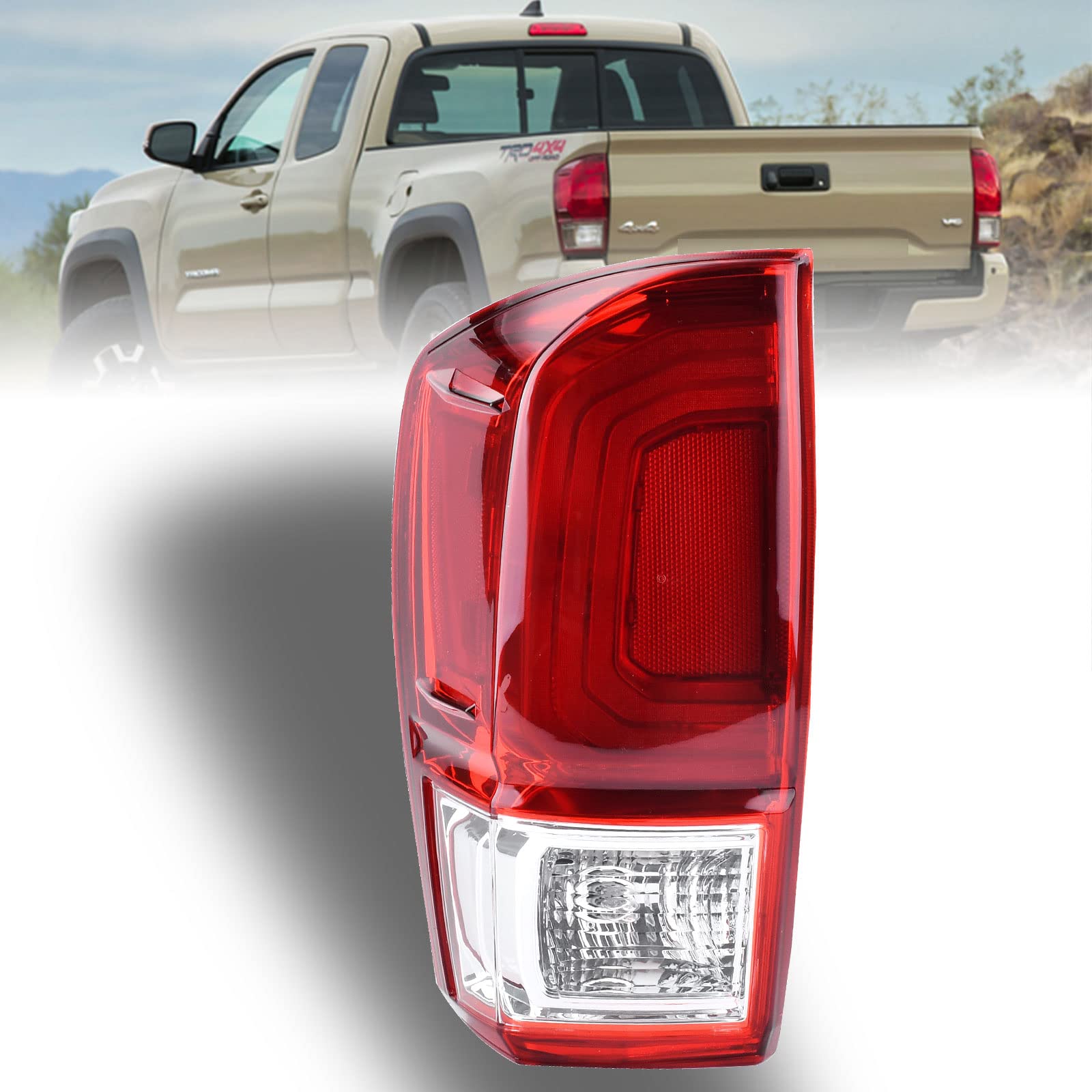 Nakuuly Tail Light Rear Lamp Compatible With 2016-2022 Toyota Tacoma Left Driver Side Taillight Brake Signal Assembly with Bulb 
