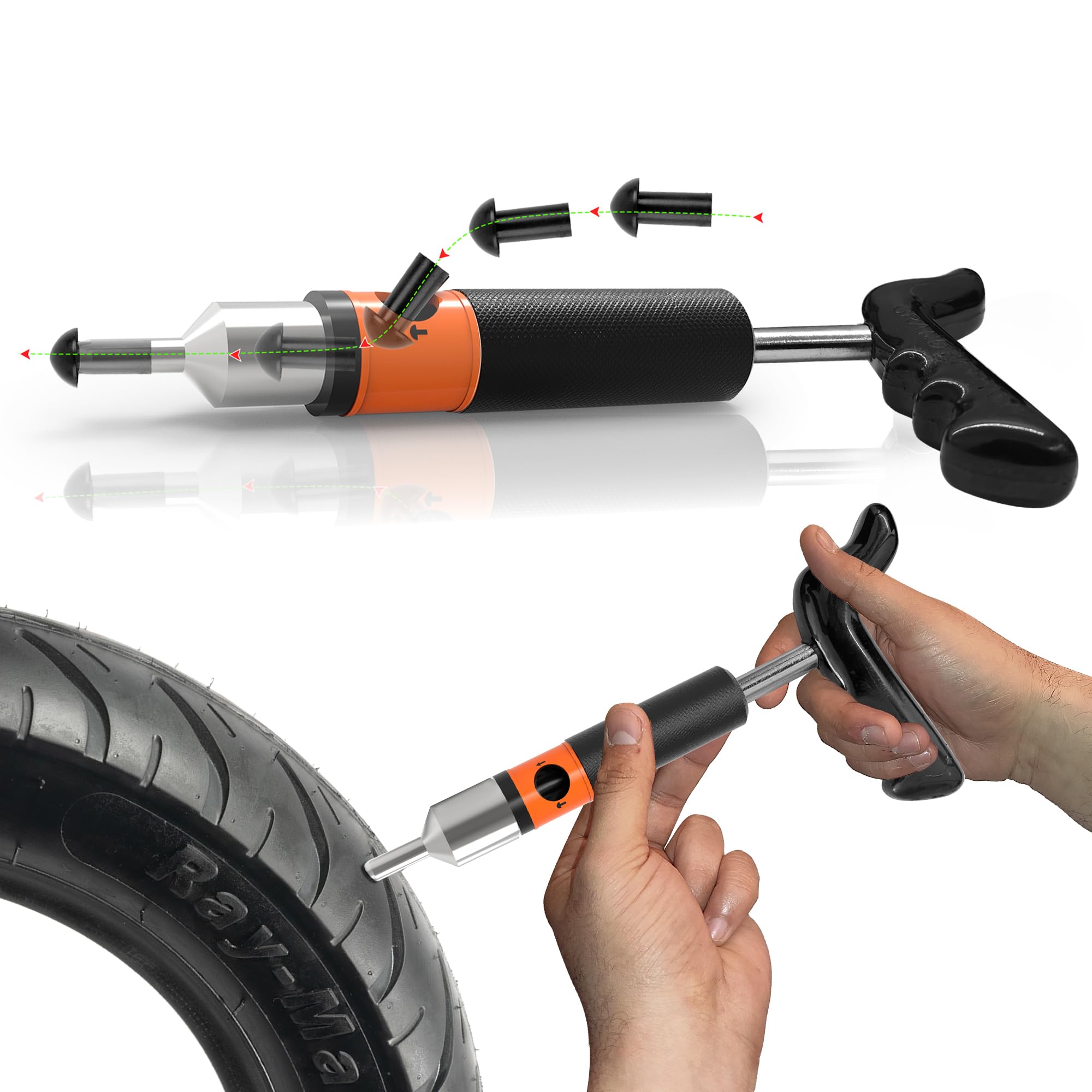 GRAND PITSTOP 21 Pcs Tubeless Tire Plugger Repair Kit with Multi-funcional Plier for Punctures and Flats on Cars, Motorcycles, A