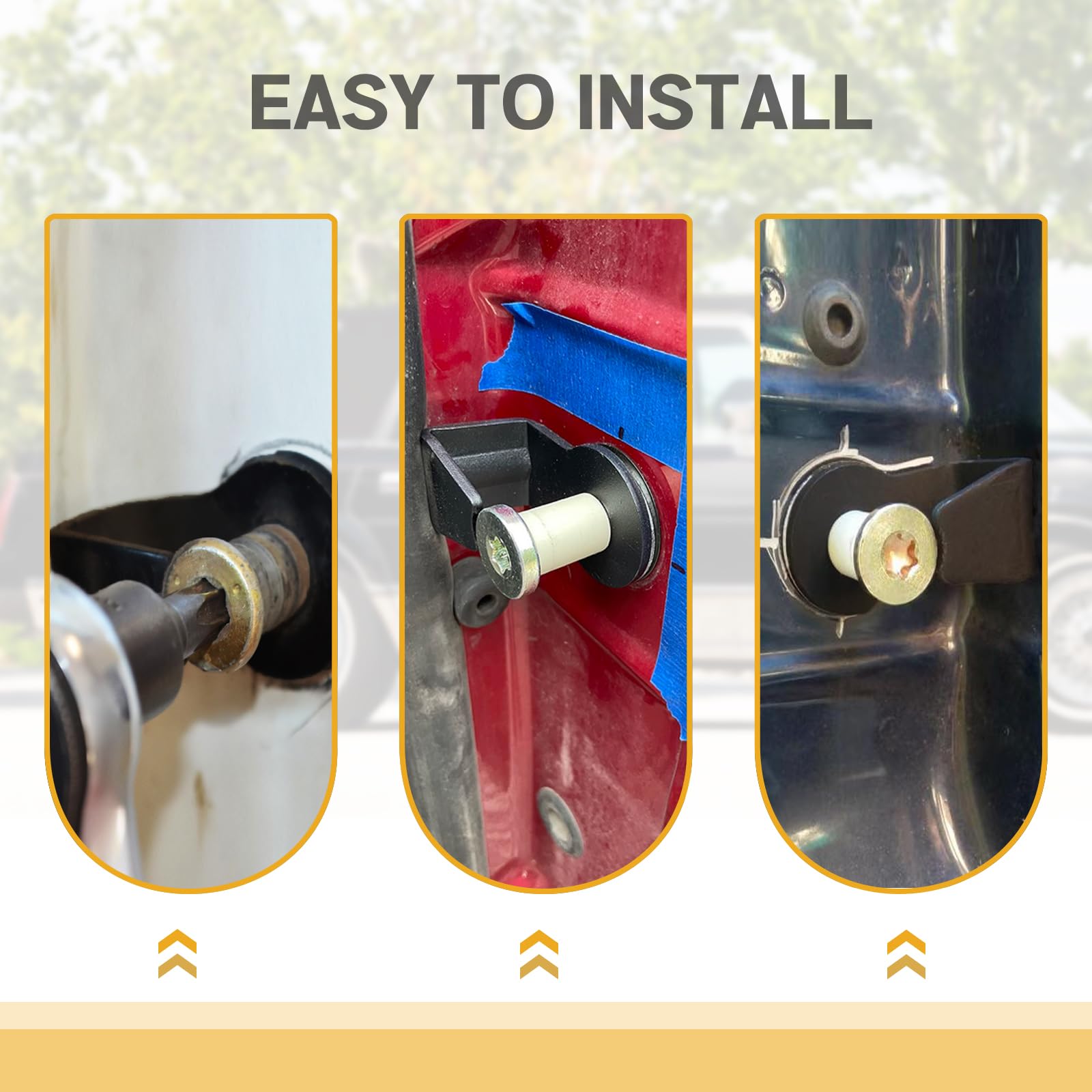 Unigt 2 Pack Door Striker Bolts Set Includes Bushing Compatible With 1980-1997 Ford / 1987-89 Lincoln / 1981-90 Mercury Door Lat