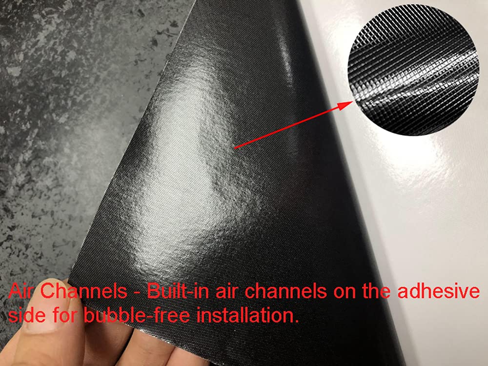 Lzlrun Forged Matte Carbon Fiber Black Vinyl Wrap Roll Air Release Sticker Sheet Film Diy Decal Car Auto Vehicle Morotcycle Self Adhesive - 1Ft X 3.5Ft