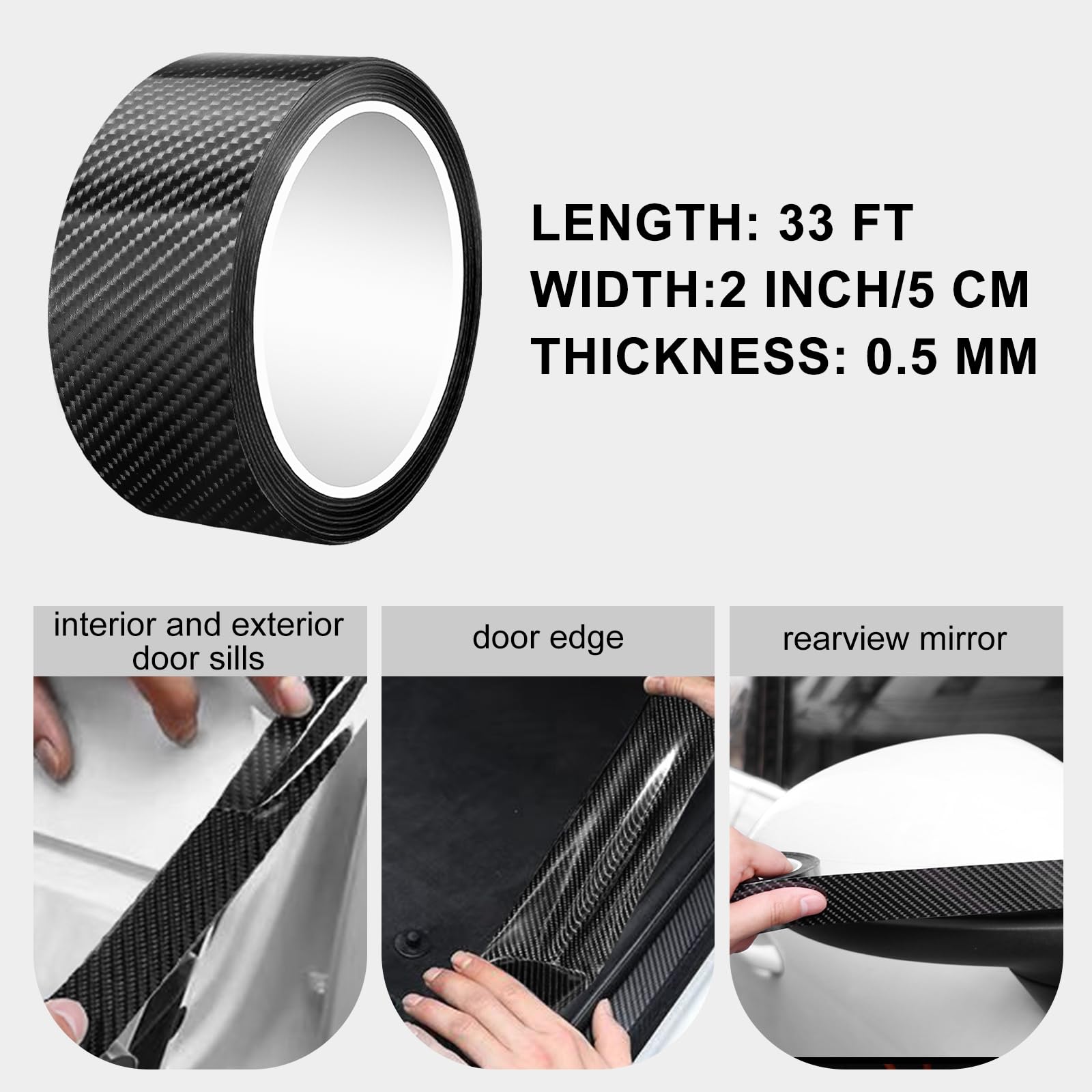 Storystore Universal Car Door Edge Guard Door Sill Protector, Automotive Anti-Collision Strip for Car Door Edge/Front and Rear B