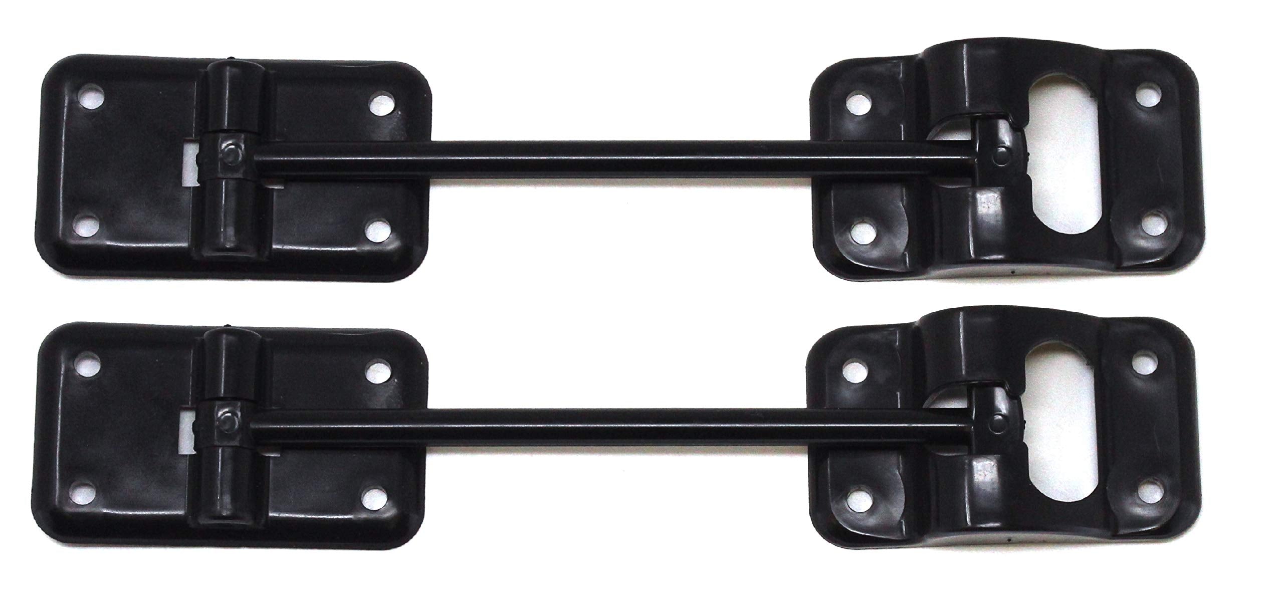 Jsp Manufacturing Black Plastic 6” T-Style Entry Door Catch Latch Holder For Rv Camper Trailer Cargo Hatch Assembly Kit (2)