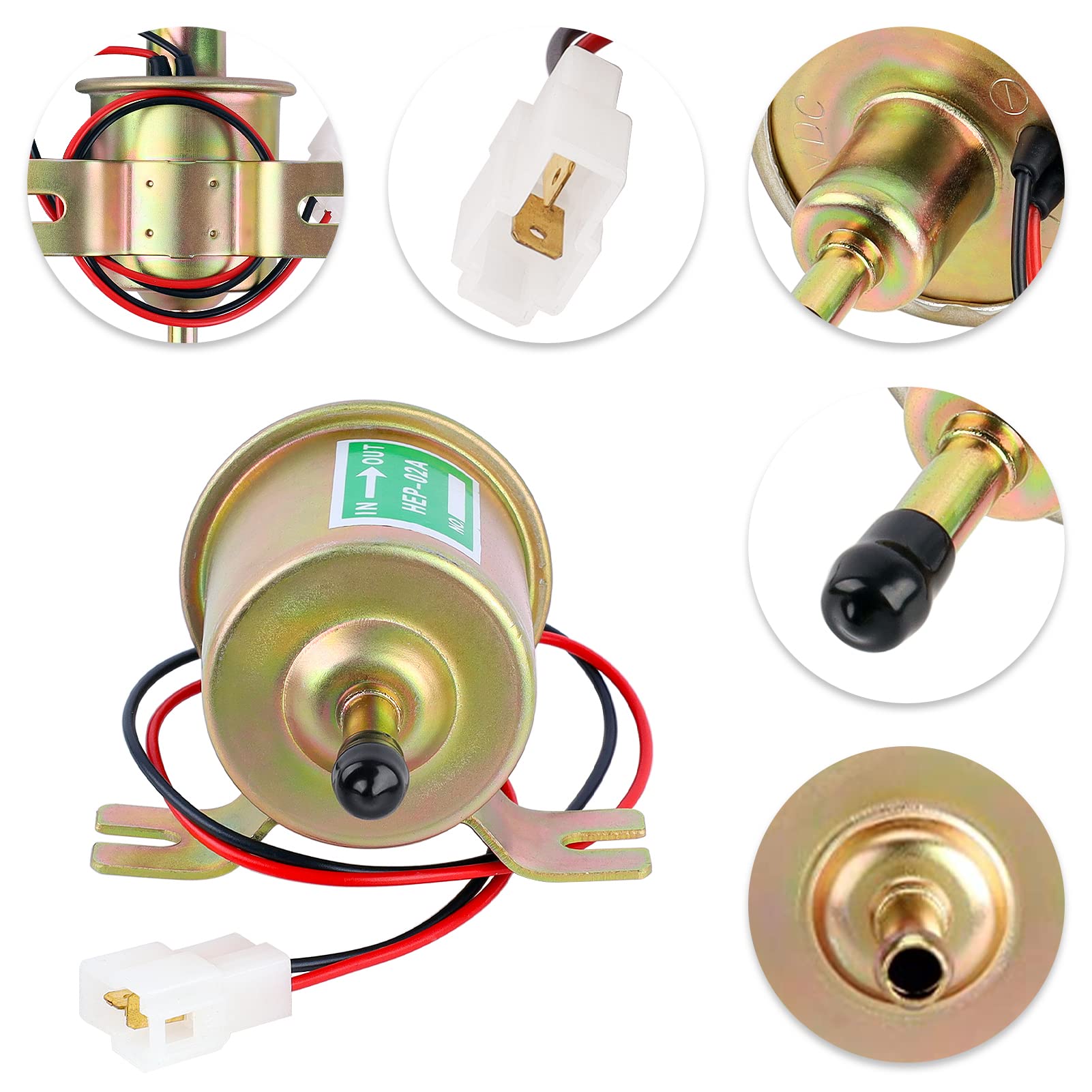 12V Universal Electric Fuel Pump, Low Pressure 2.5-4 Psi Inline Fuel Pump, Gas Diesel Gasoline Transfer Fuel Pump For Carburetor