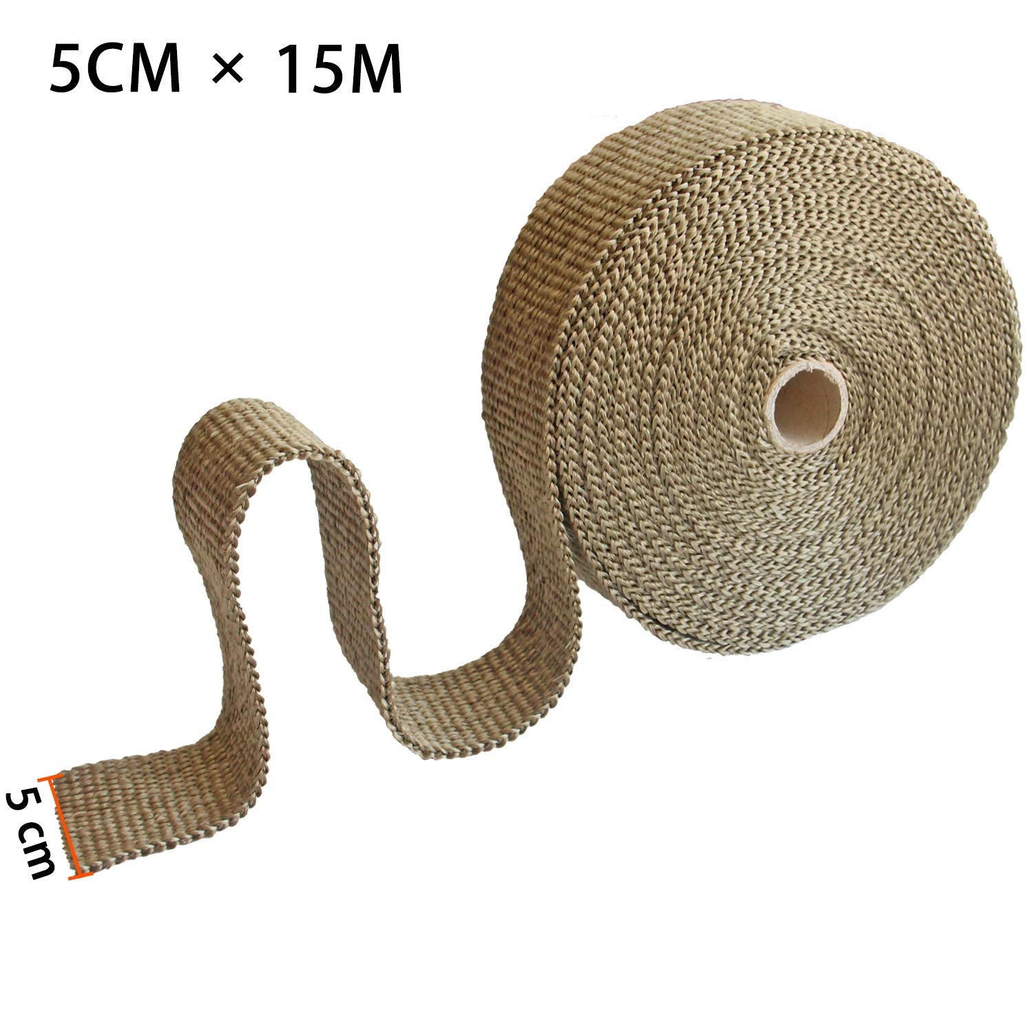 LEDAUT 2 Roll 2'' x 50' Titanium Exhaust Heat Wrap Roll for Motorcycle Fiberglass Heat Shield Tape with Stainless Ties