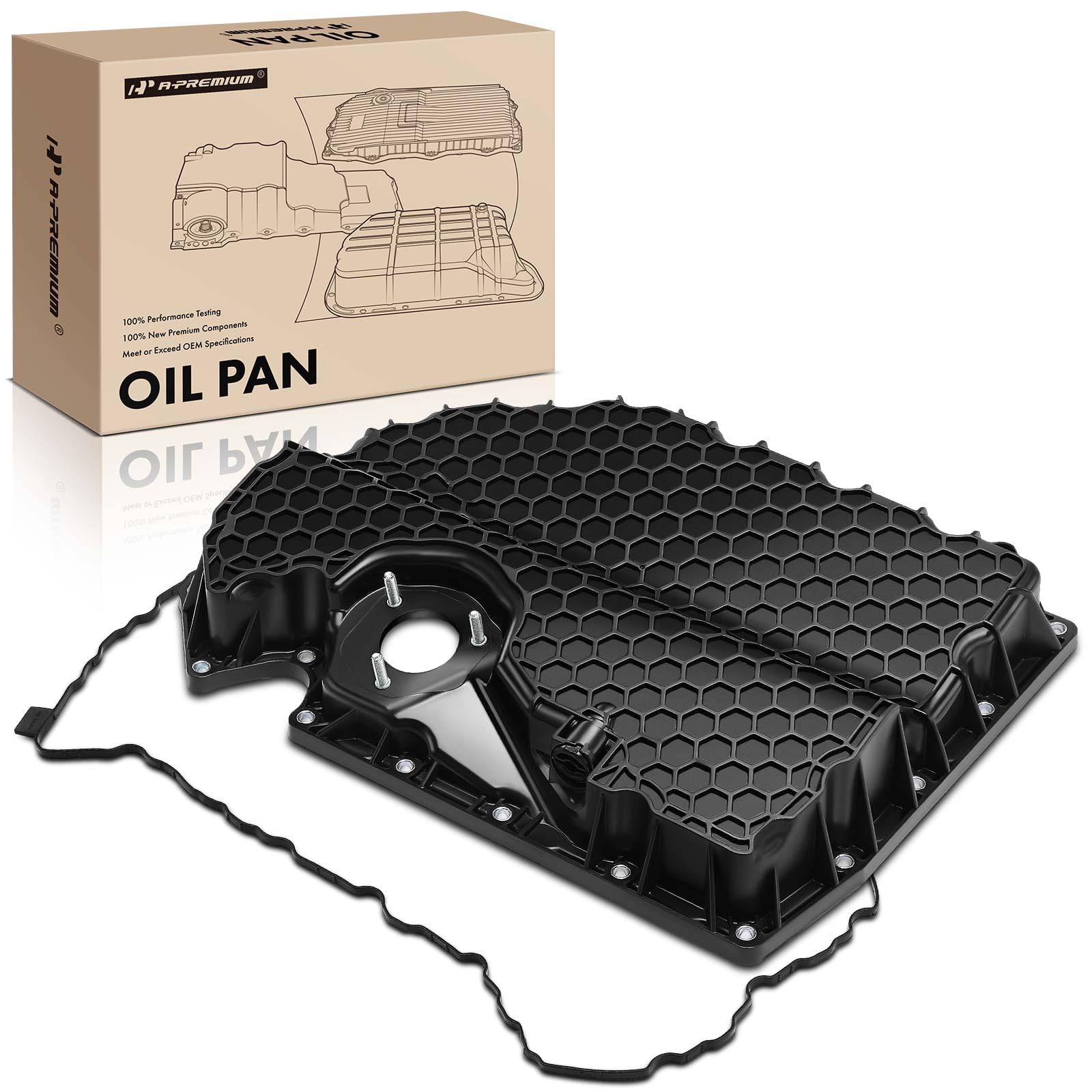 A-Premium Lower Engine Oil Pan Sump with Drain Plug Compatible with Audi A3 2015-2019, S3 2015-2019, TT 2016-2017 & Volkswagen Golf 2015-2018, GTI 2015-2017, Golf Alltrack/Sport Wagen, 1.8L 2.0L Turbo