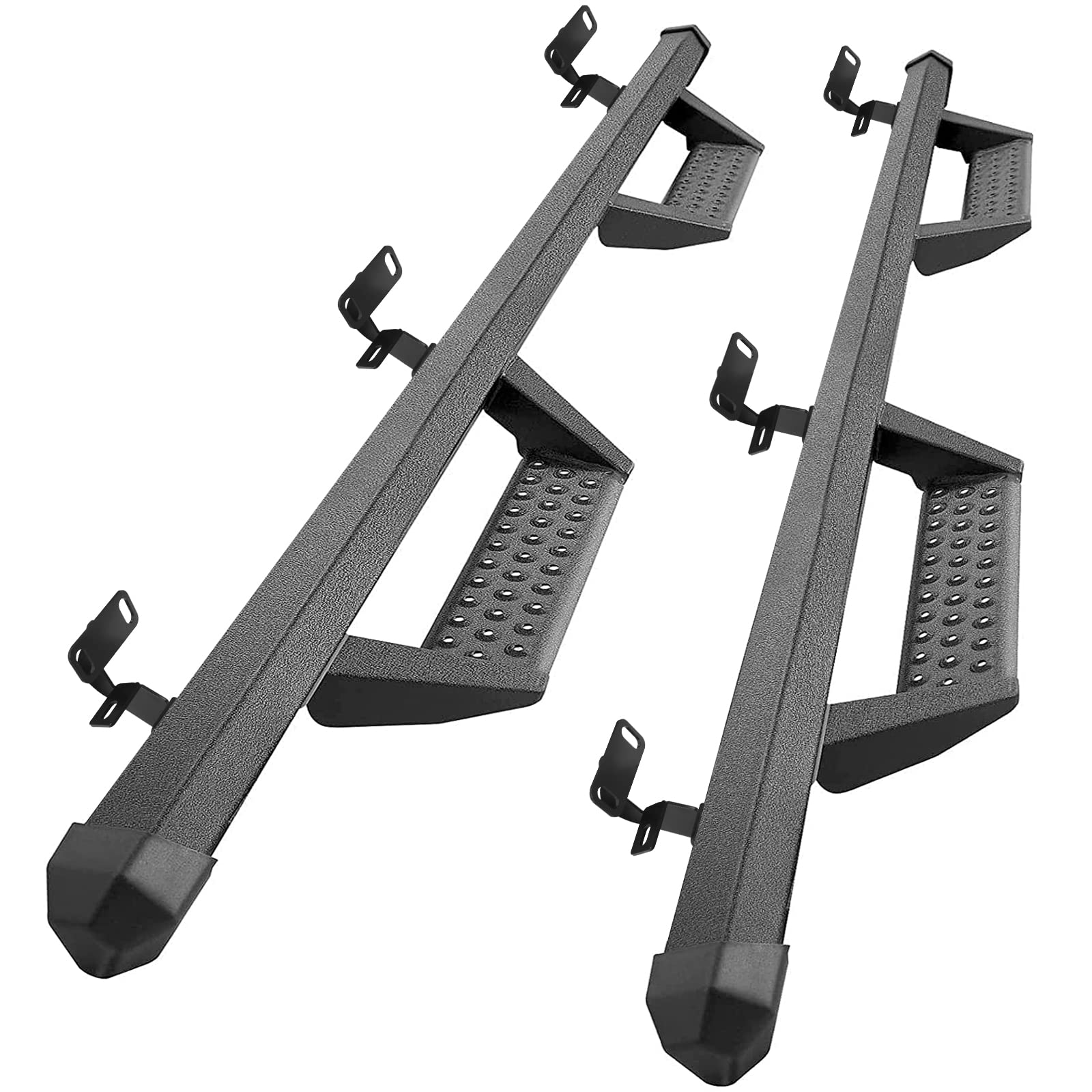 Smanow Running Boards Side Steps Compatible With 2009-2014 Ford F150 Supercrew Cab With 4 Full-Size Doors. Dual-Stage Textured Black Powder Coated, 4 Inch Step Bars.