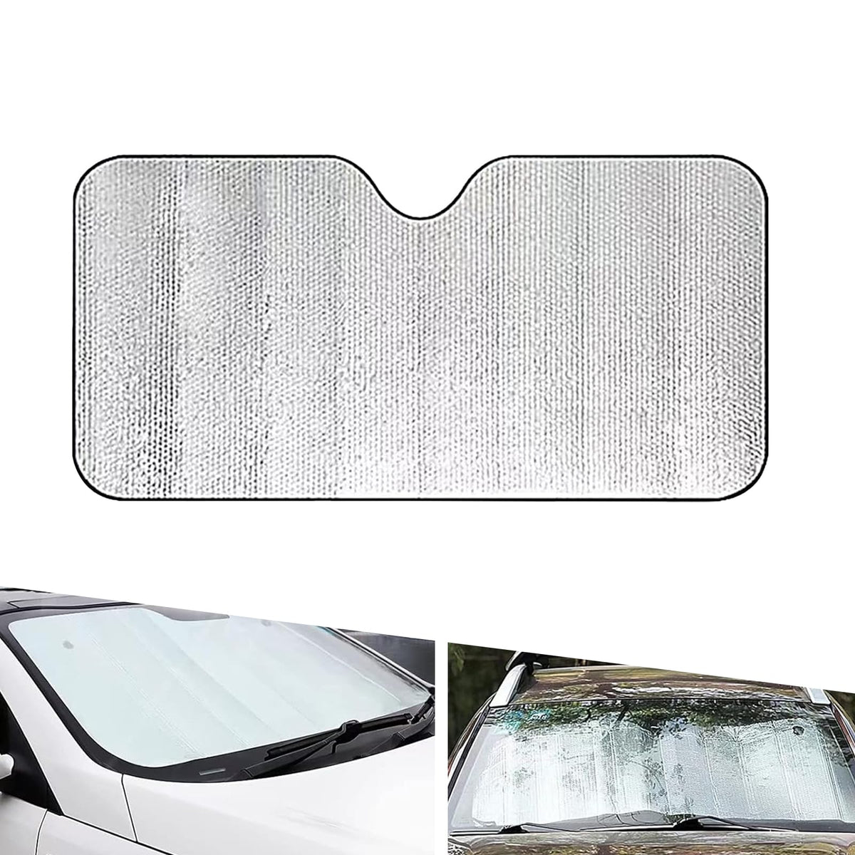 Sinytuto 1 PC Car Front Sunshade, 51.18'' x 23.62'' Thickened Environmentally Friendly Insulated Reflective Foam Windshield Suns