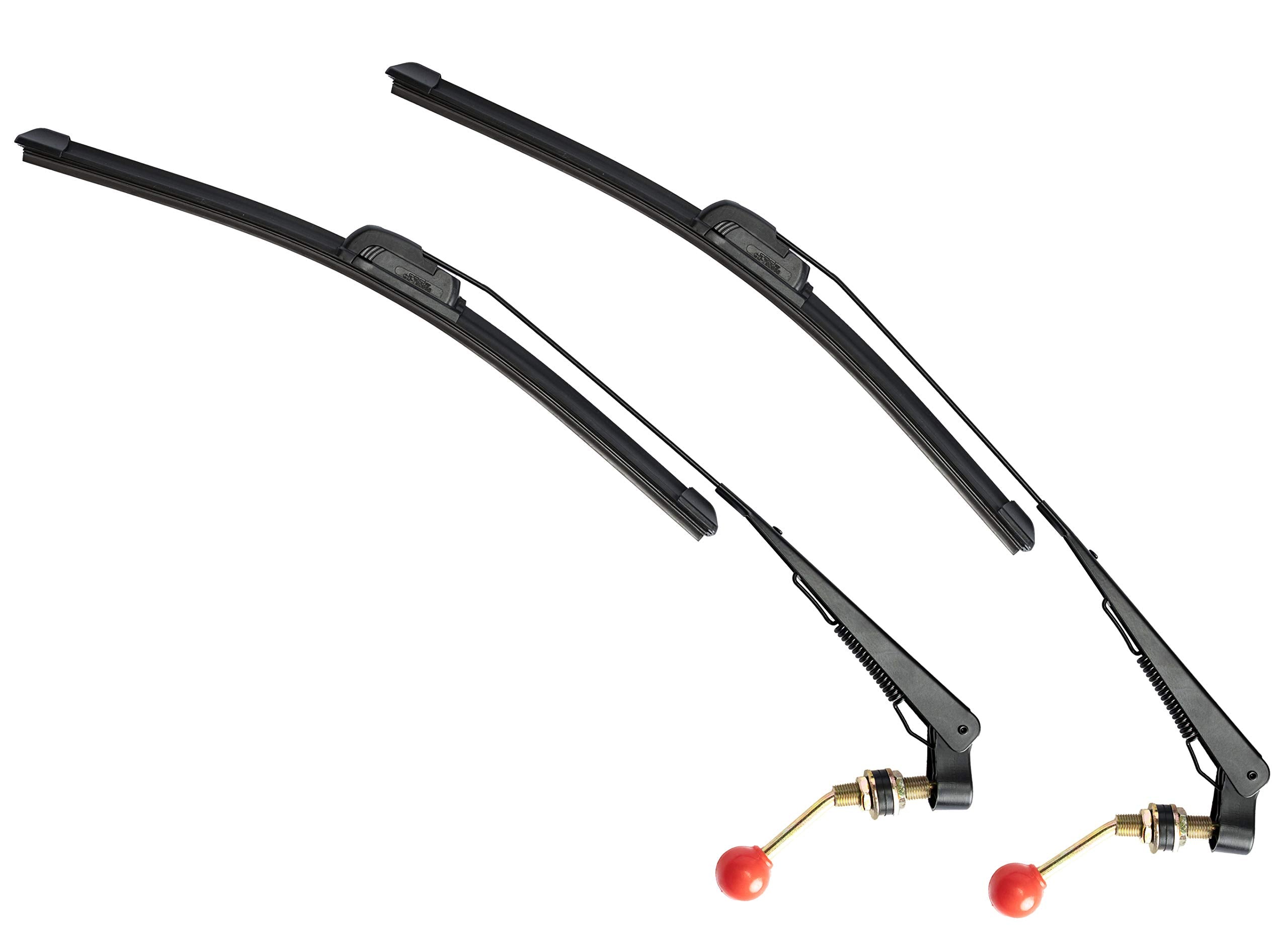 Boine 2 Set 15.7' Utv Hand Operated Manual Windshield Wiper Kit Compatible With Utv Golf Cart Polairs Rzr Ranger Can Am X3 Commander - Wiper Blade With Wipe Arm