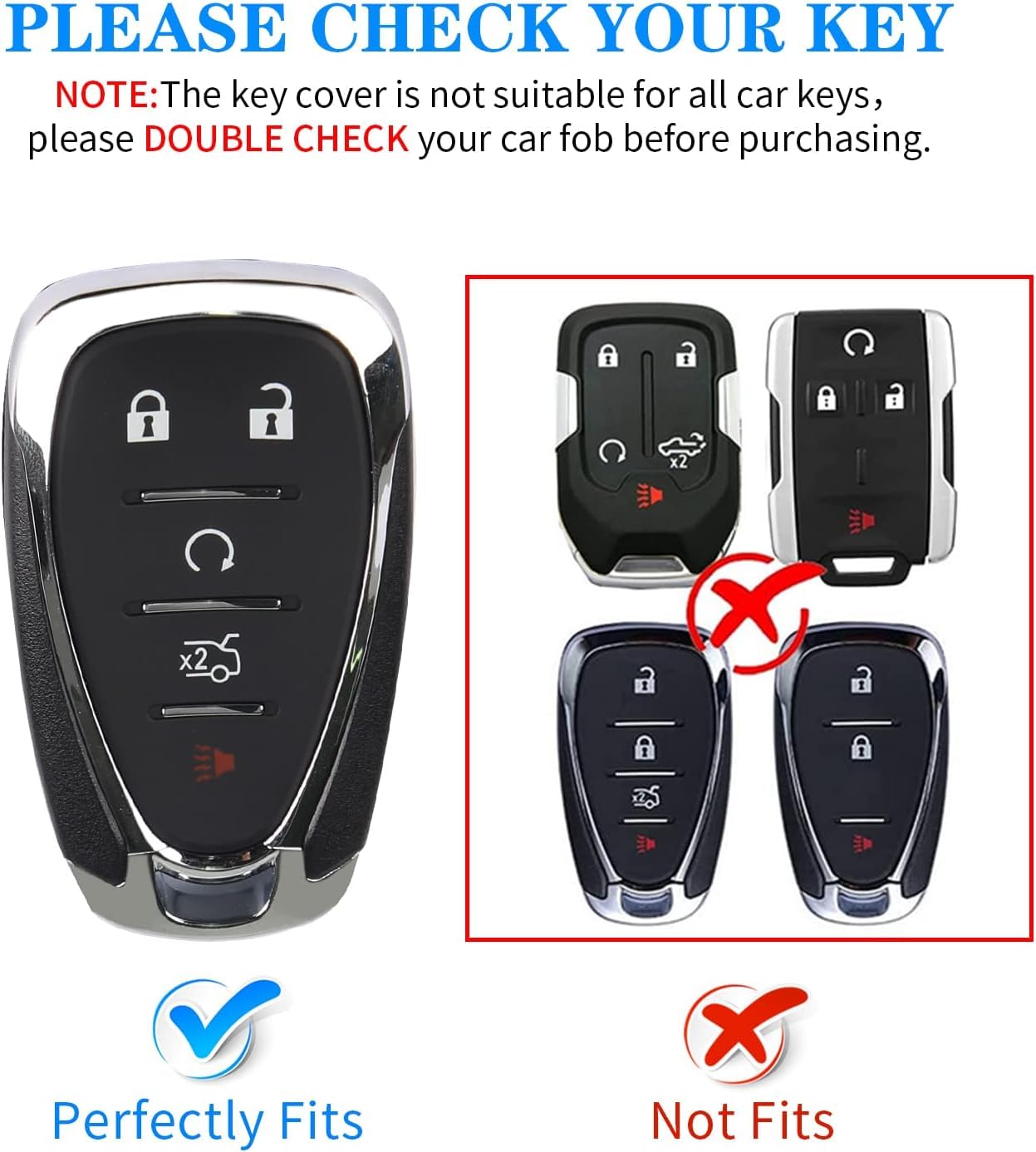 Qbuc For Chevy Key Fob Cover With Keychain Tpu Protector Suitable For Chevrolet Equinox Malibu Traverse Blazer Camaro Impala Cruze Volt Bolt Sonic Trax Tahoe Key Shell Remote Holder(Red)