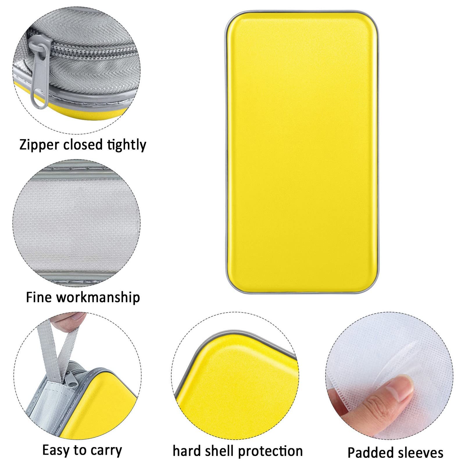 Cd Case, Siveit Dvd Case Holder 96 Capacity Hard Plastic Cd Dvd Disc Cases Storage Binder Wallet For Car Home Office Travel (Yel