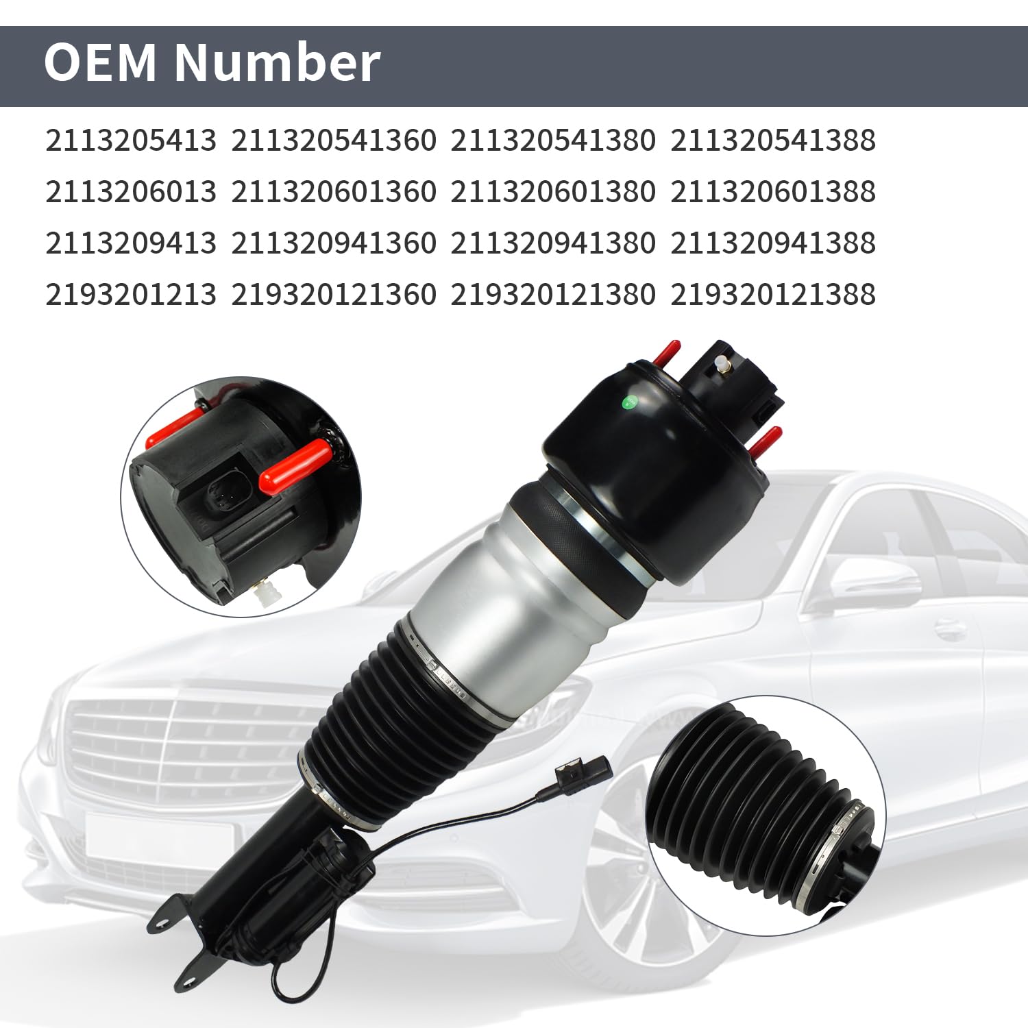 Front Right Air Suspension Strut Shock Absorber for Mercedes-Benz 2-MATIC Airmatic 2003-2009 W211 E-CLASS E320 E350 E500 E550 fo
