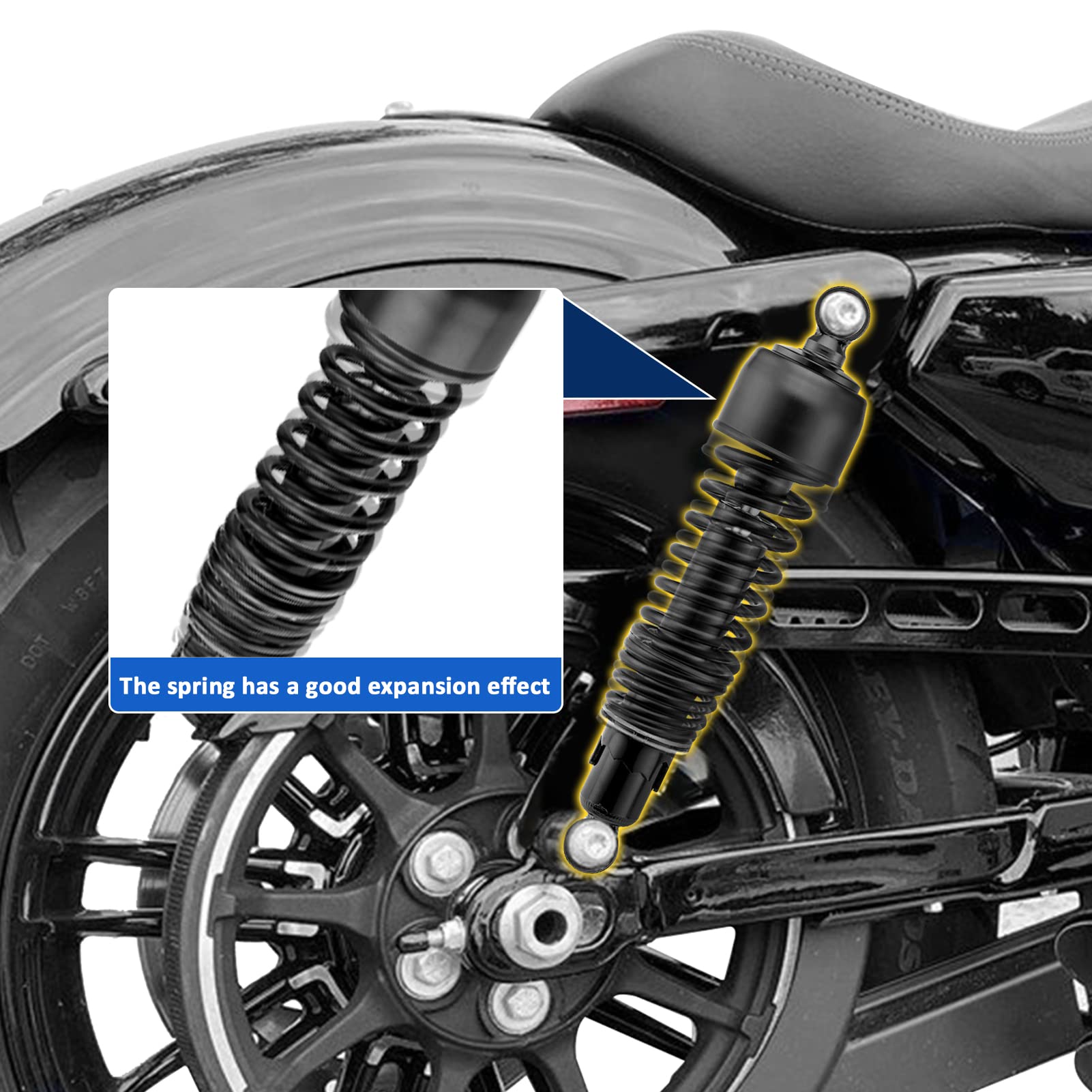 Mofun Black 13'' Rear Shocks Lowering Kit Fits for 1980-2023 Harley Touring Street Glide Road Glide Road King Electra Glide Tour