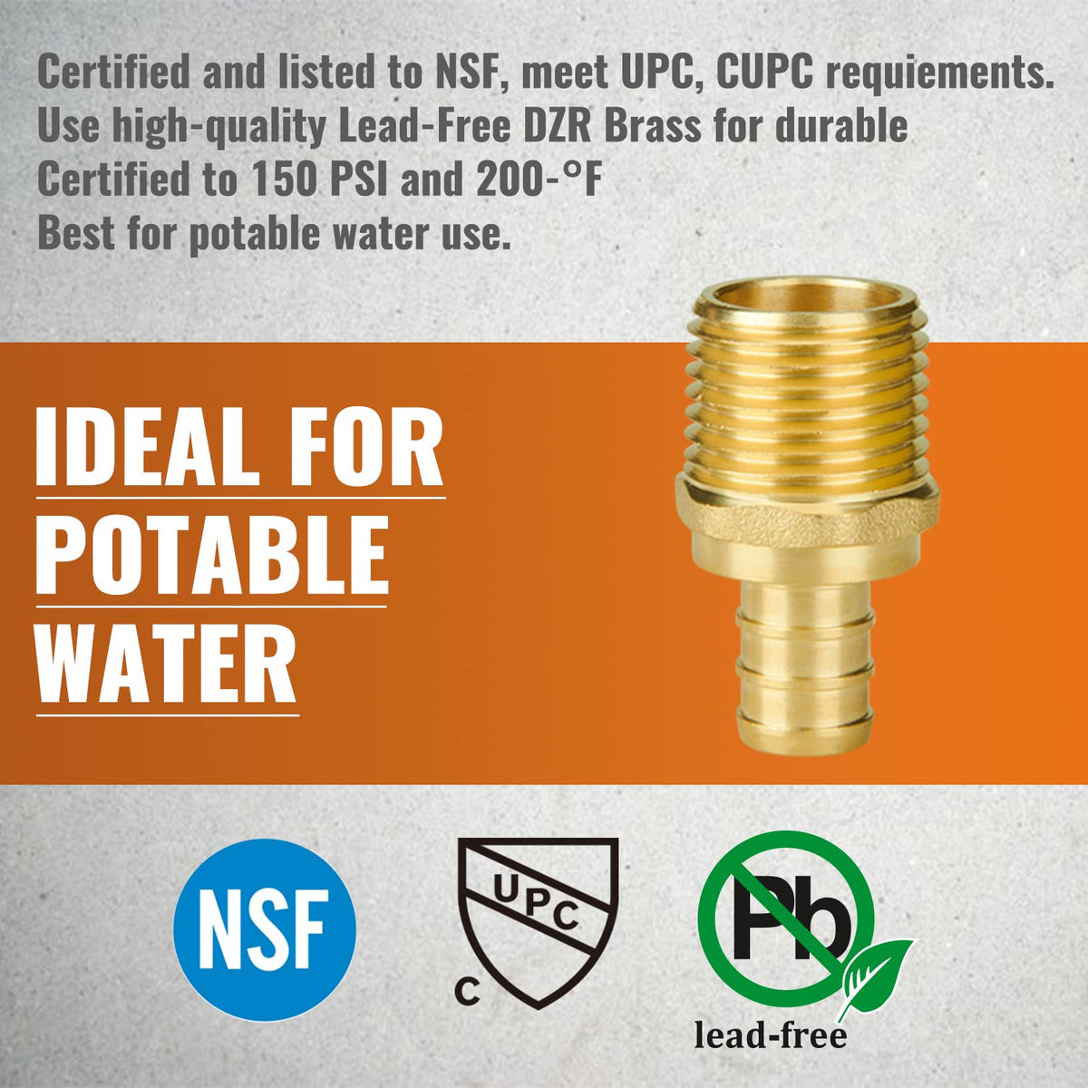 Sungator Pex Fittings 1/2 Inch, 25-Pack 1/2