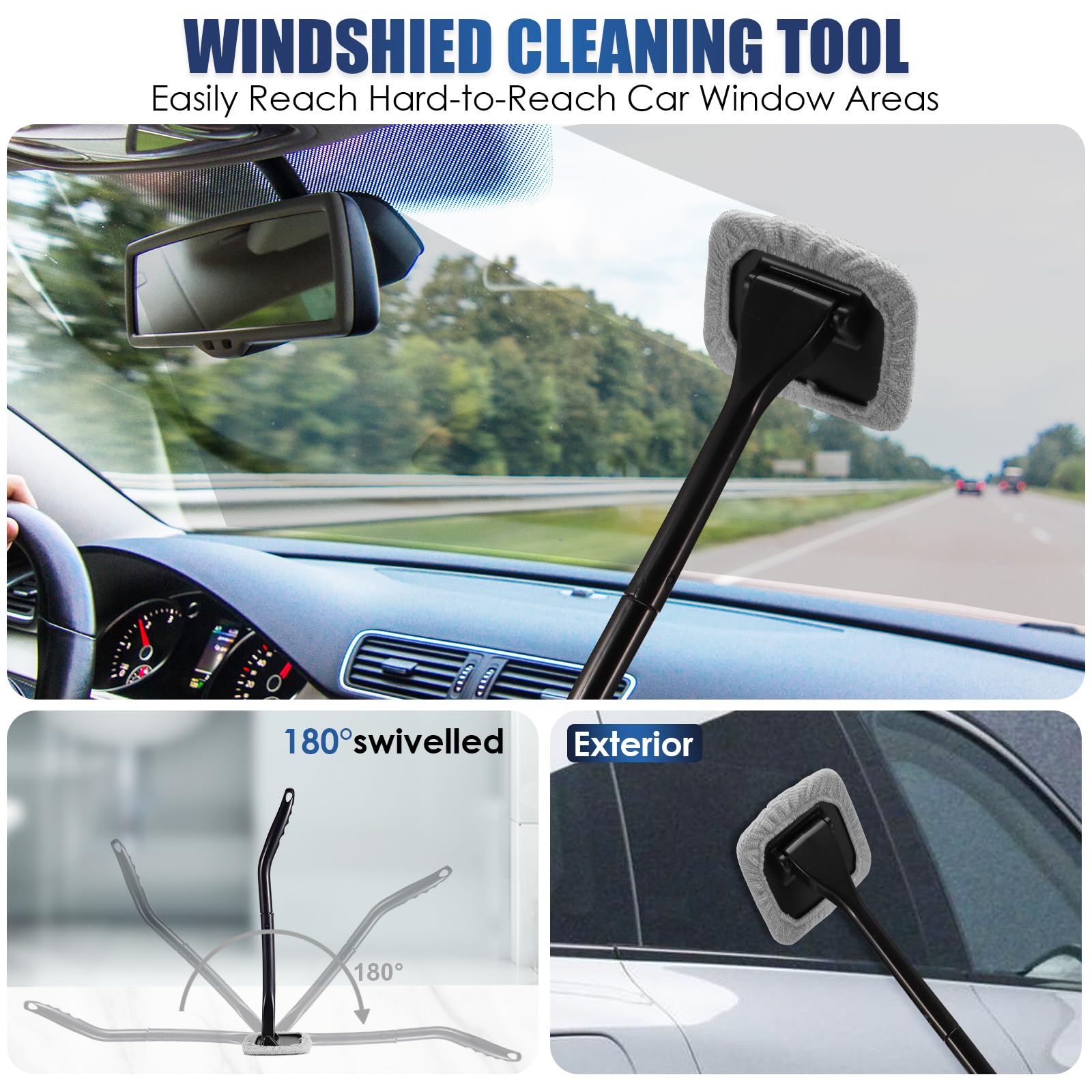 Viewsun 21Pcs Car Cleaning Kit With High Power Handheld Vacuum, Car Wash Mop With Long Handle, Bucket, Detailing Brush Set, Wind