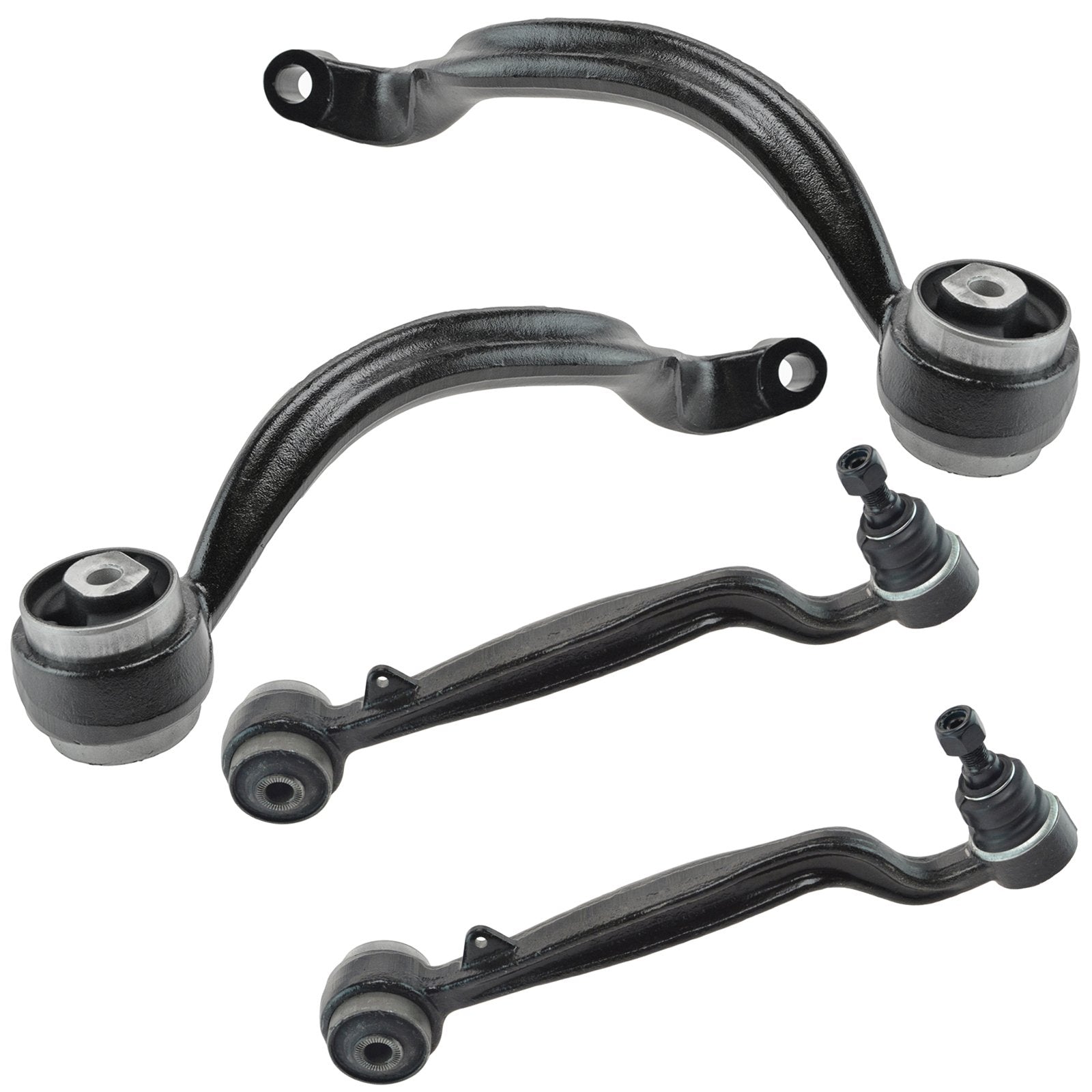 TRQ Front Upper & Lower Control Arm with Ball Joint Set Compatible with 2003-2012 Land Rover Range Rover