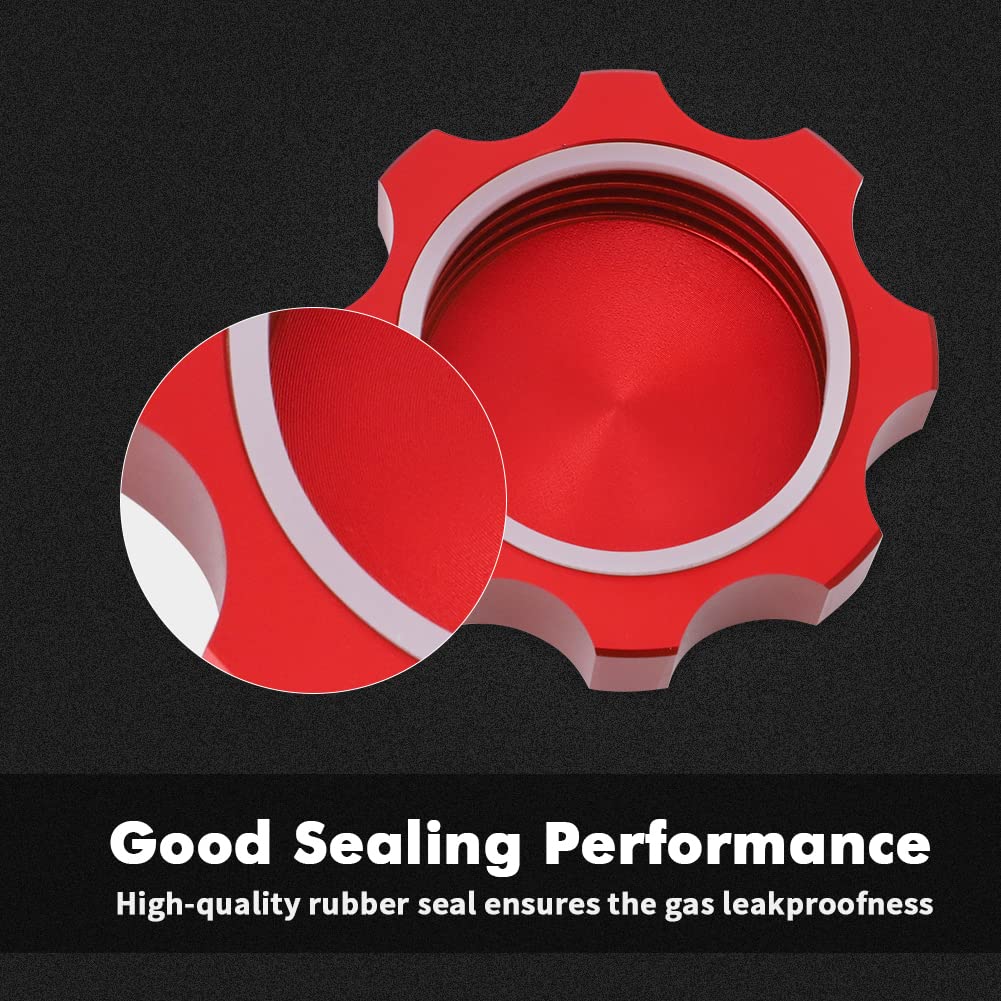 AUTOVIC RZR Fuel Gas Cap, CNC Aluminum Fuel Tank Cap For Polaris Ranger RZR 570 800 900 1000-Replace 5439075 5433687 2520957(Red