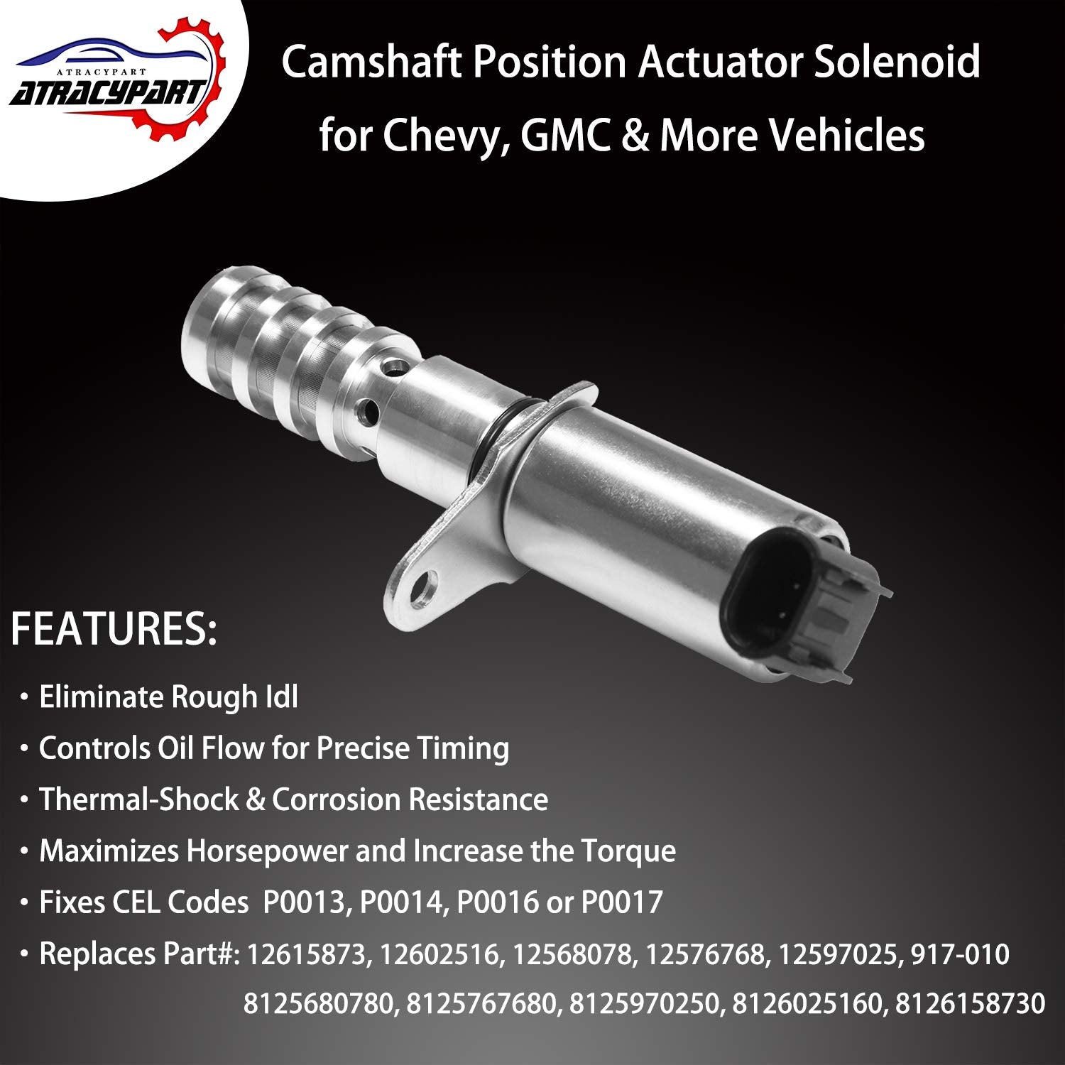 Exhaust Camshaft Position Actuator Solenoid - Variable Valve Timing Solenoid | Replaces# 12615873, 12602516 | For Chevy Trailblazer, Colorado, Gmc Envoy, Canyon, Buick Rainier, Isuzu & More