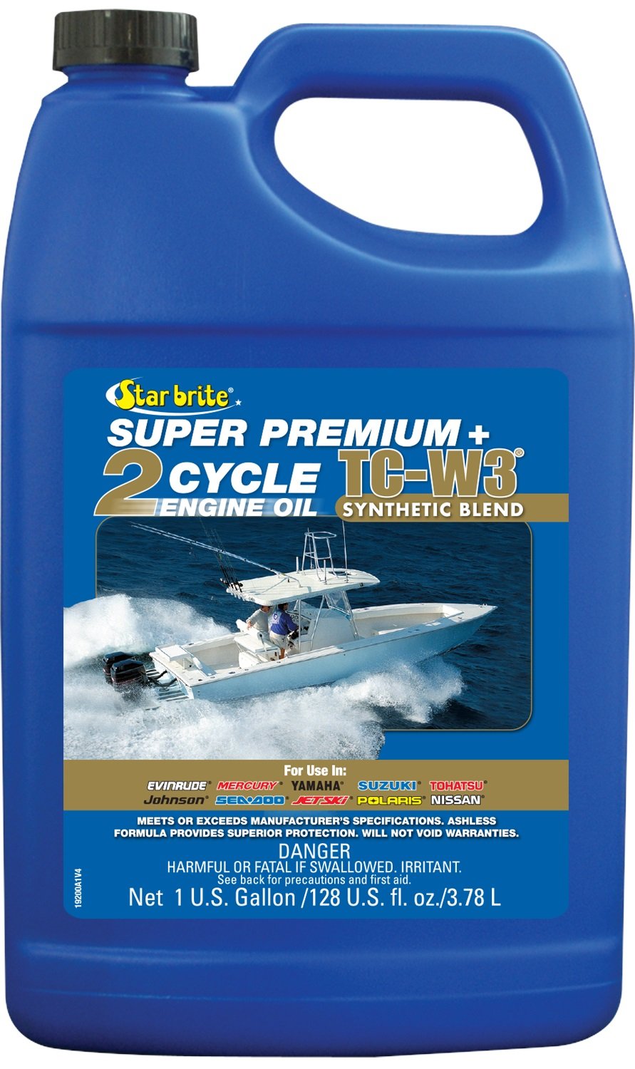 Star Brite Super Premium+ 2-Cycle Synthetic Blend Tc-W3 Engine Oil - Ideal For All Outboard Motors, Personal Watercraft & High-P
