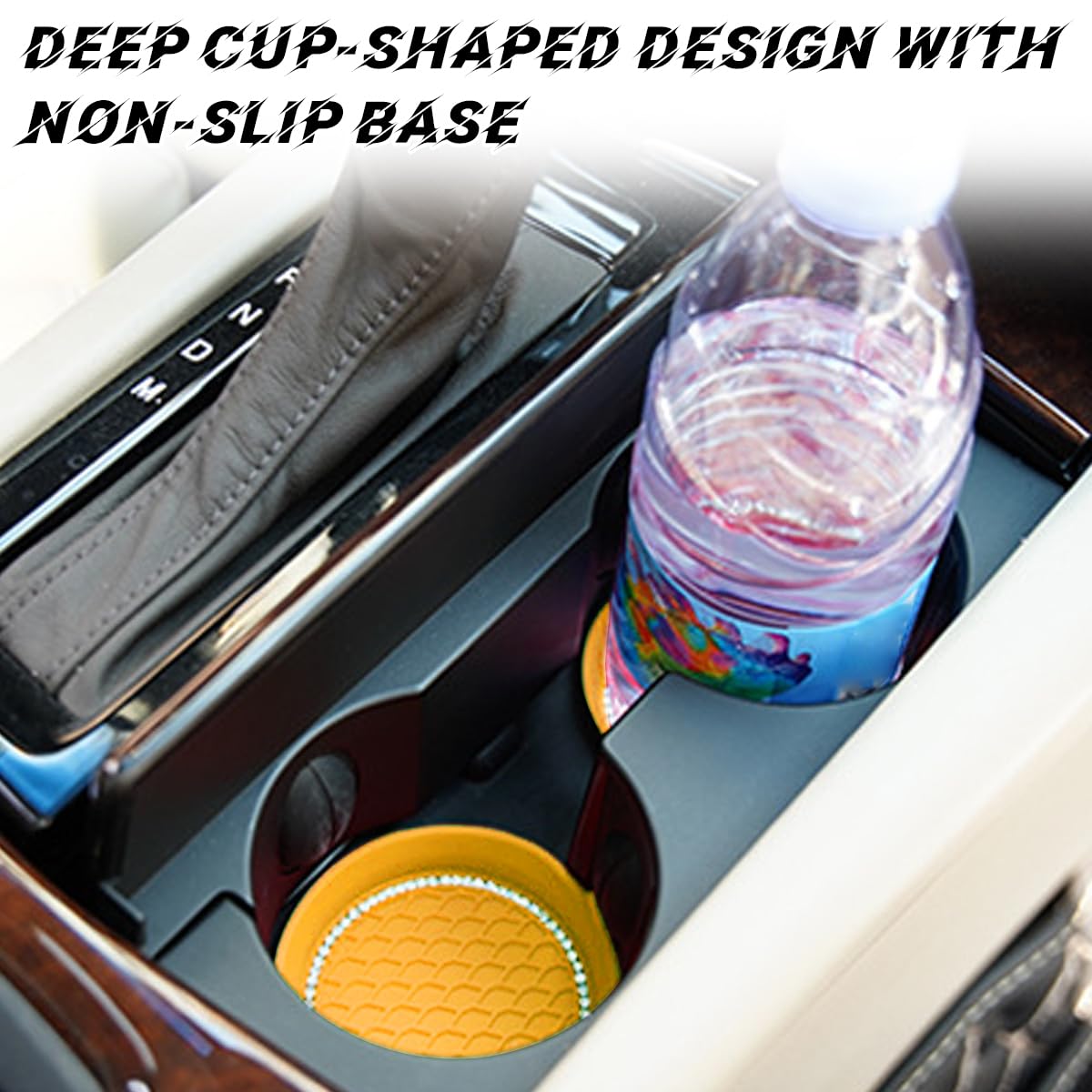 Zipelo Bling Car Cup Coaster, 4 Pack Universal Vehicle Anti-Slip Cup Holder Insert Coasters, Crystal Rhinestone Silicone Shockpr