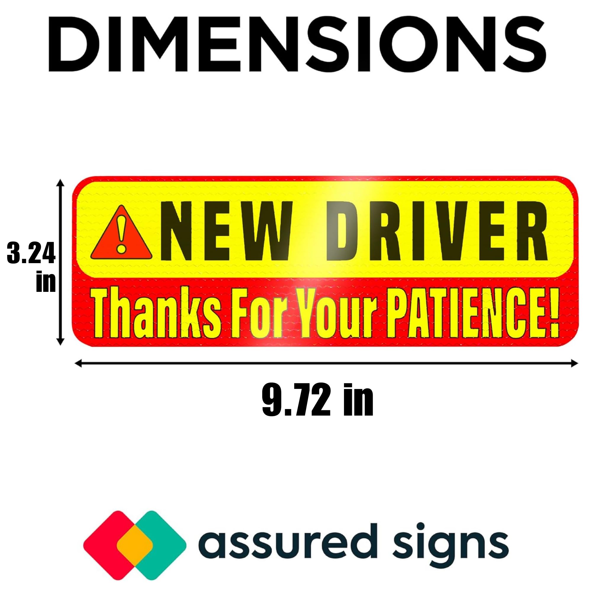 New Driver Magnet For Car - Extra Strong Hold - 9.72'' By 3.24'' - 3 Pack - Essential Magnetic Student Driver Sticker Signs - Re
