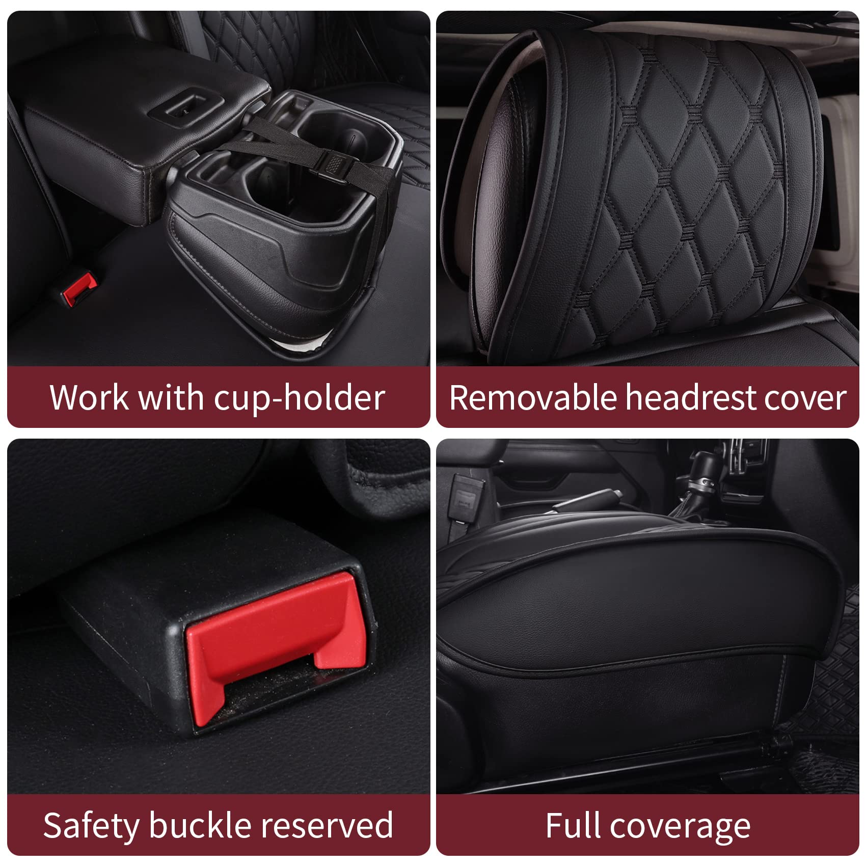 Aierxuan Jeep Wrangler JK JL Front Seat Covers Custom Fit 2/4 Door 2007-2025 Unlimited Rubicon 392 Sahara Willys Sport High Alti