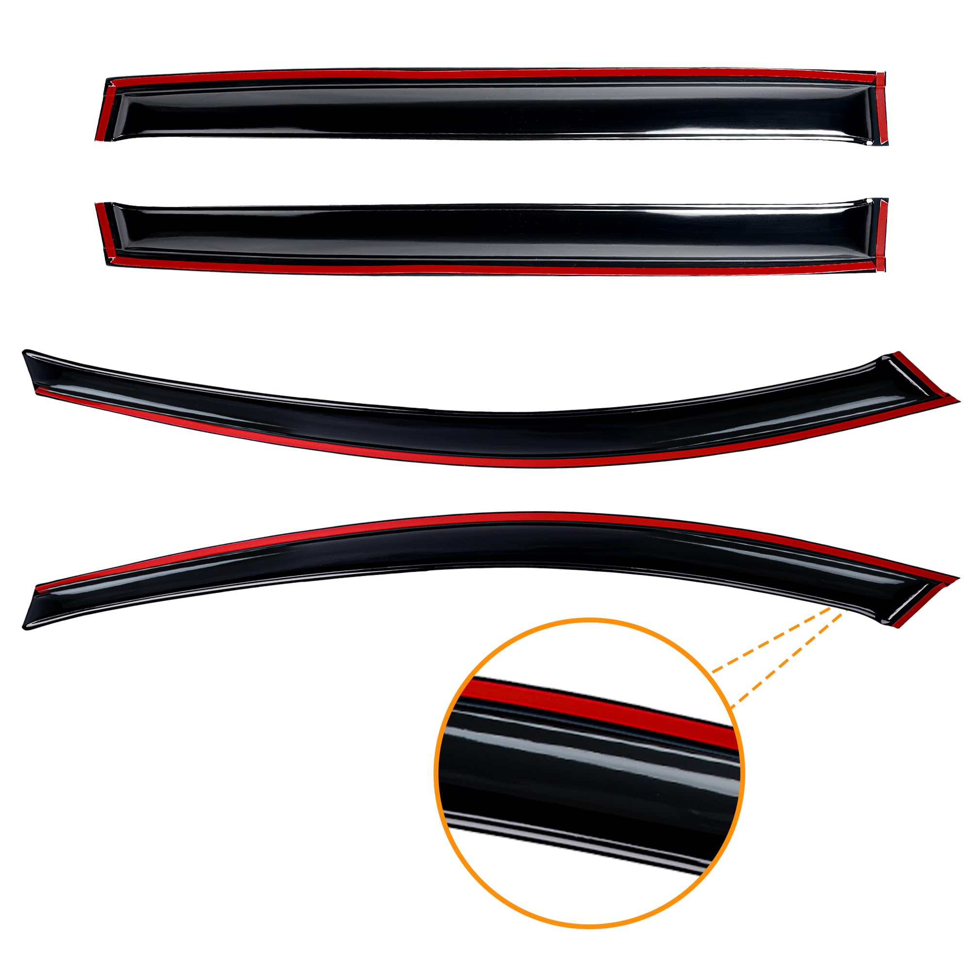 AUXKO Window Rain Guard for Mazda CX50 CX-50 2025 2024 2023 Outside Tape-On Shatterproof Sun Smoke Guard Vent Visor Side Wind De