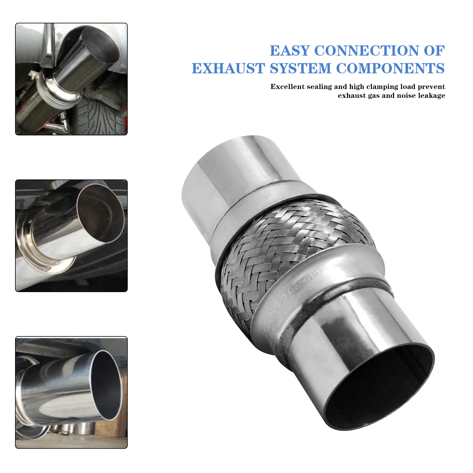 Rp Remarkable Power, Rk7544-2.5 X 4 Heavy Duty Stainless Steel Exhaust Flex Pipe 8 Ol