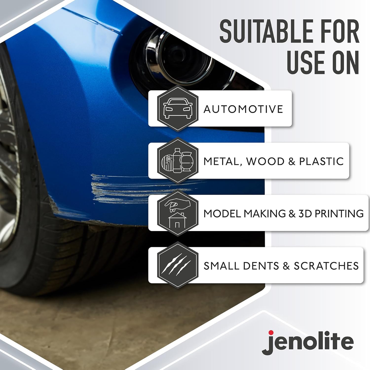Jenolite Primer Filler Aerosol Paint | White | Flexible Primer With High Filling Properties | Fills Small Dents & Scratches For