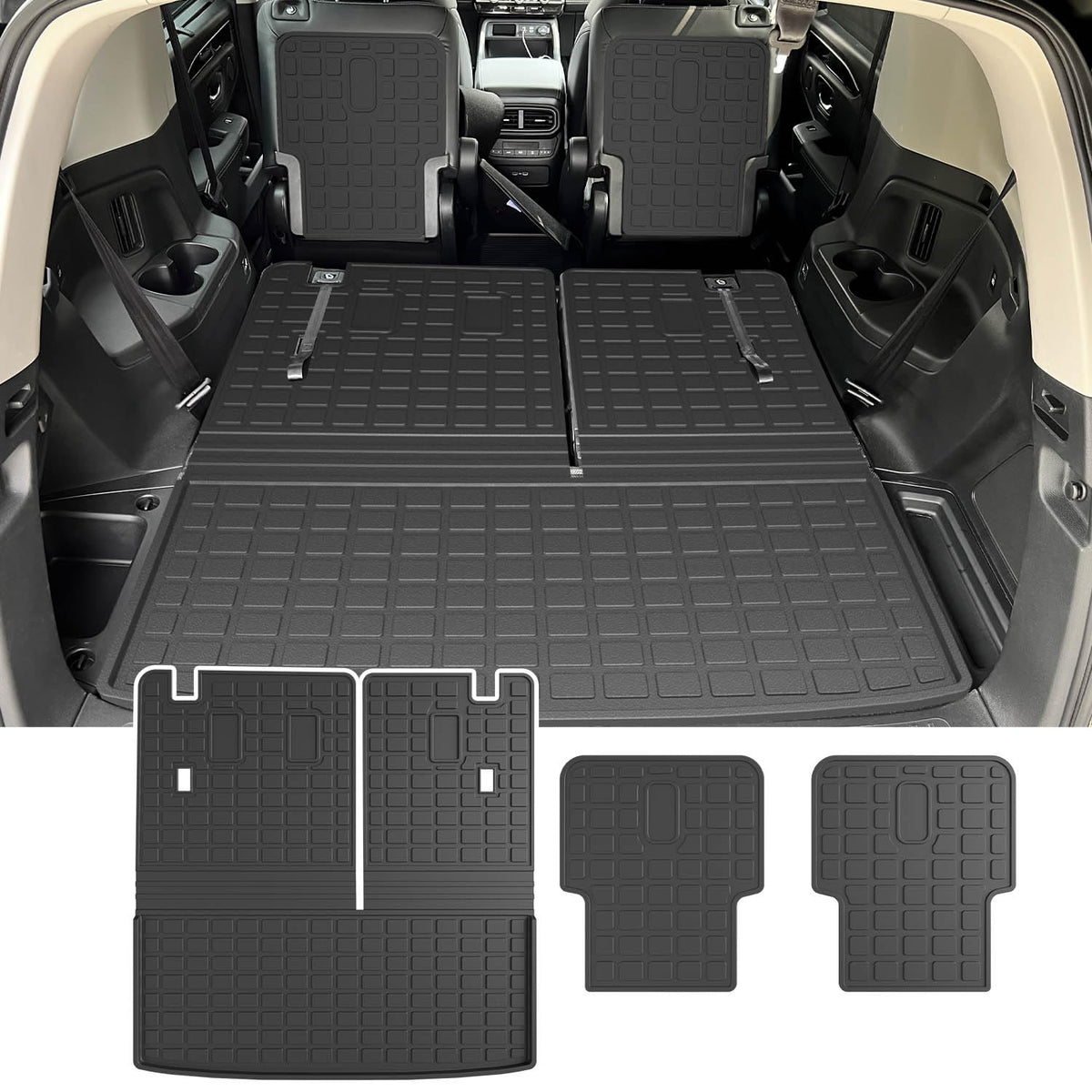 powoq 8-Seat 2nd Backrest Mat Compatible with 2016-2022 Honda Pilot Cargo Liner Back Seat Protector Replacement for 2016 2017 20