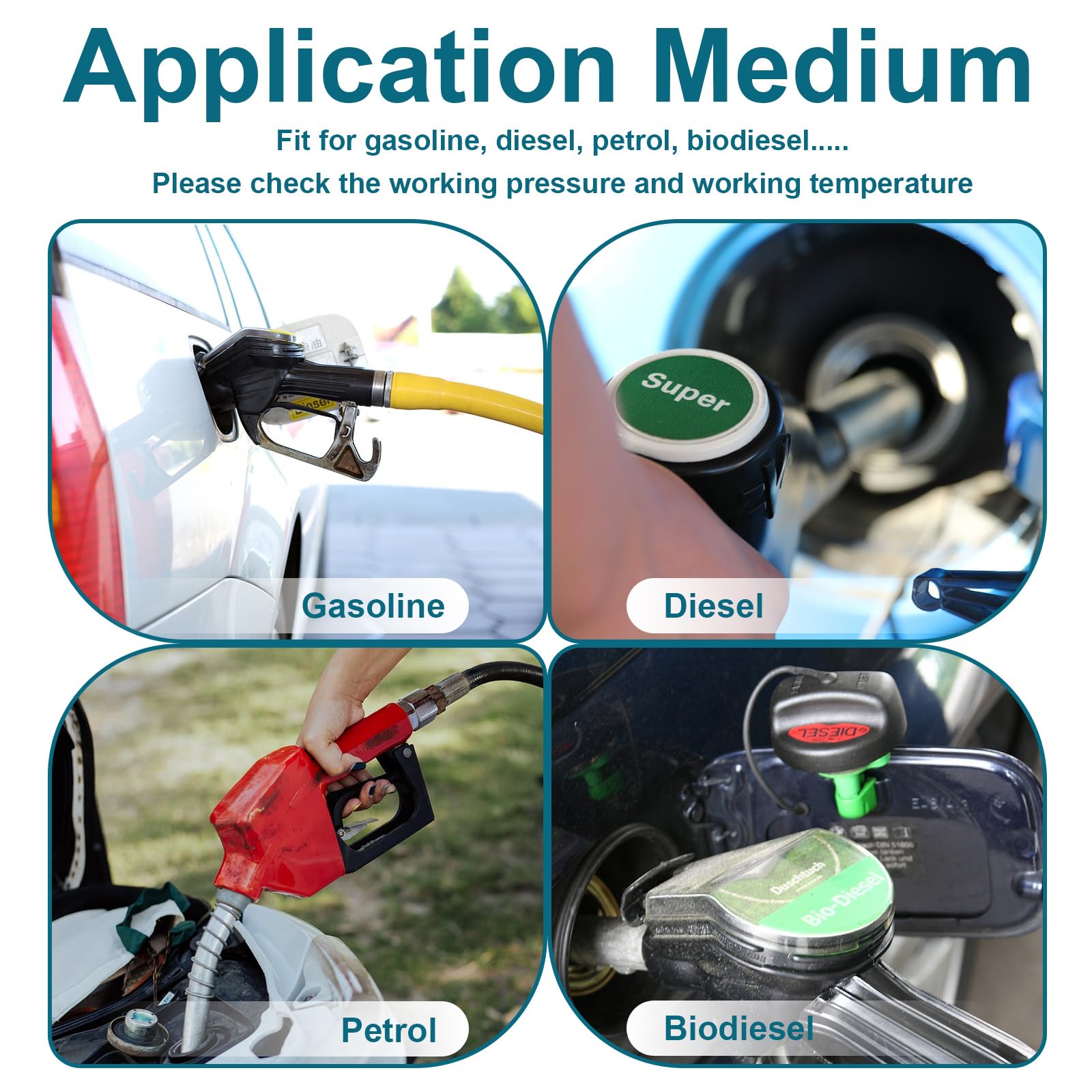 Vwtni 3/8 Fuel Line, Fuel Line Hose 5 Feet, Nbr Rubber Gasoline Tube With 5Pcs Stainless Steel Clamps, Fuel Line Kit.