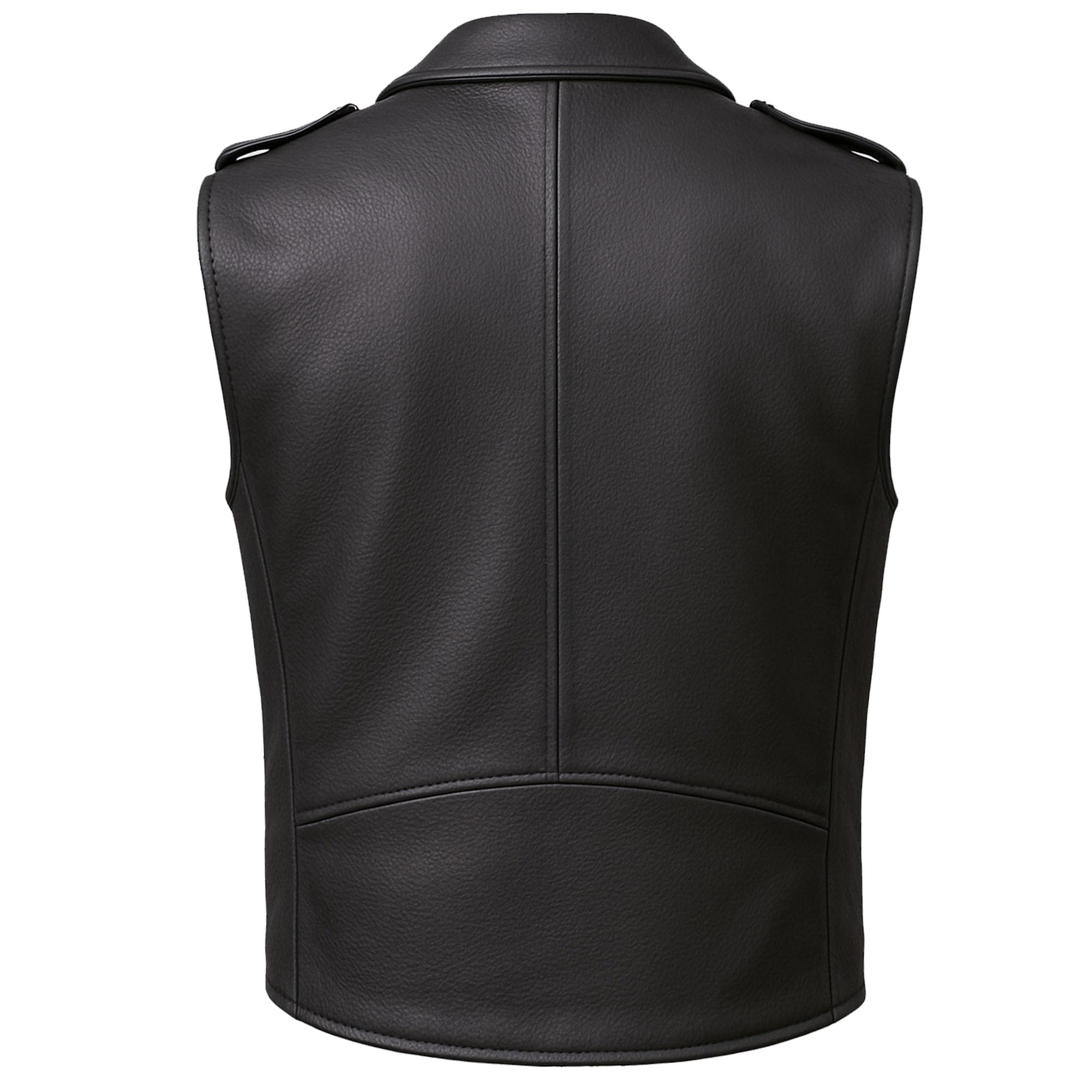 Men'S Classic Cowhide Leather Motorcycle Biker Vest | Concealed Carry Gun Pockets | Vintage Cruiser Vest For Men | Stylish Club Riding Vest Black L