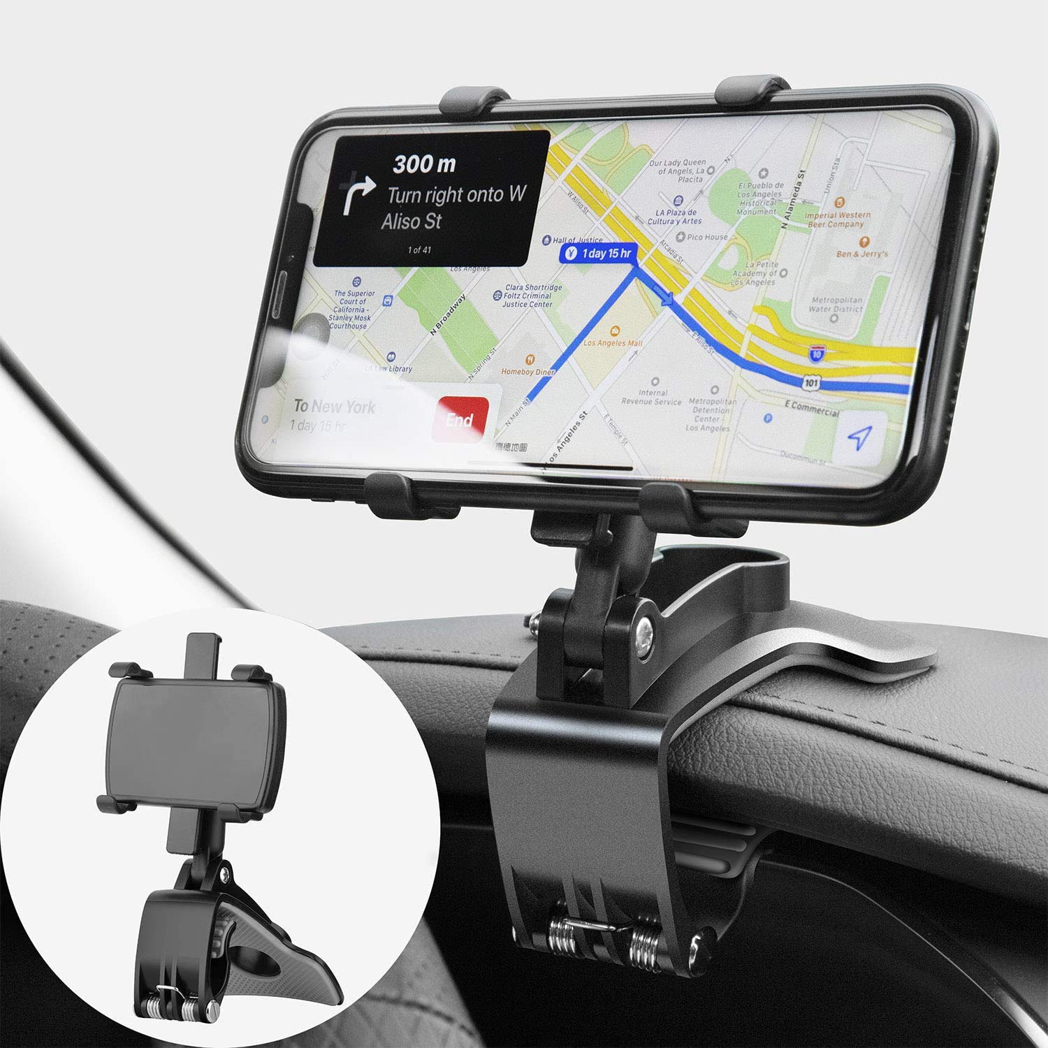 TOFURT Car Mobile Phone Holder 360 Degree Rotation Car Dashboard Cell Phone Mount Car Automobile Cradle Suitable for 4 to 7 Inch