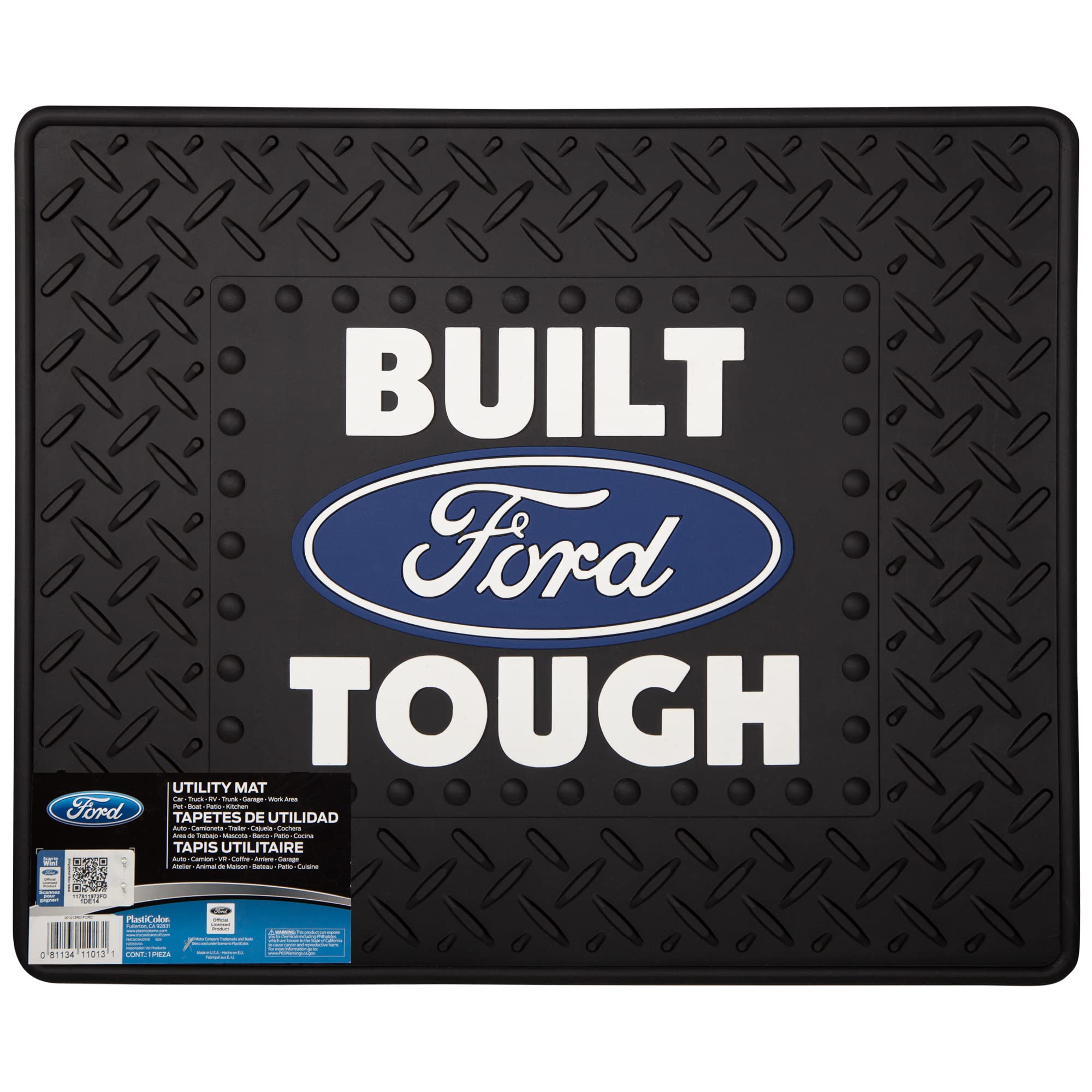 Plasticolor 001013R01 Built Ford Tough Car Truck Suv Rear Seat Utility Mat