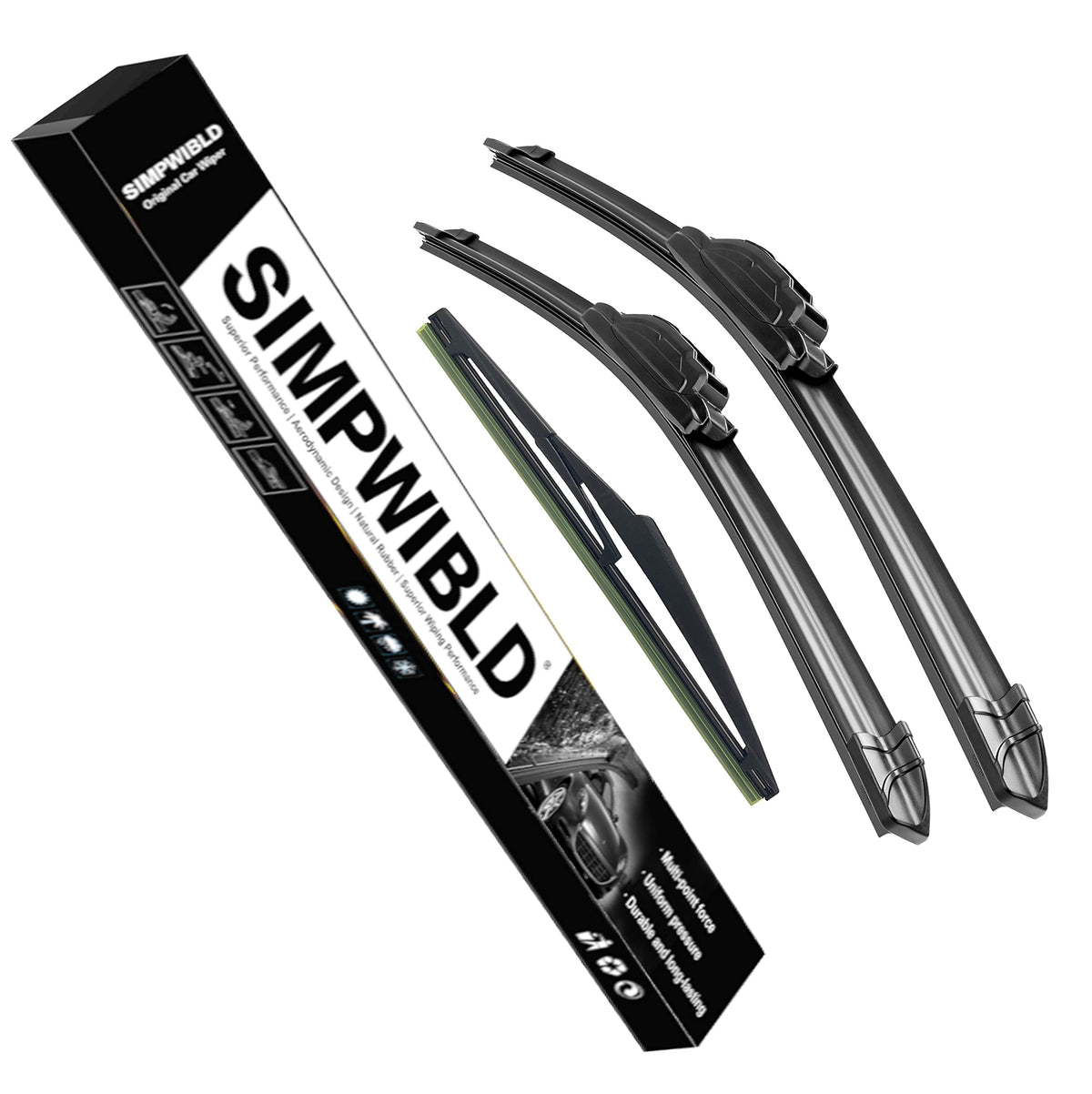 Simpwibld 3 Wipers Replacement For 2012-2019 Kia Rio/2018-2022 Hyundai Kona/2019-2021 Hyundai Kona Electric Windshield Wiper Bla