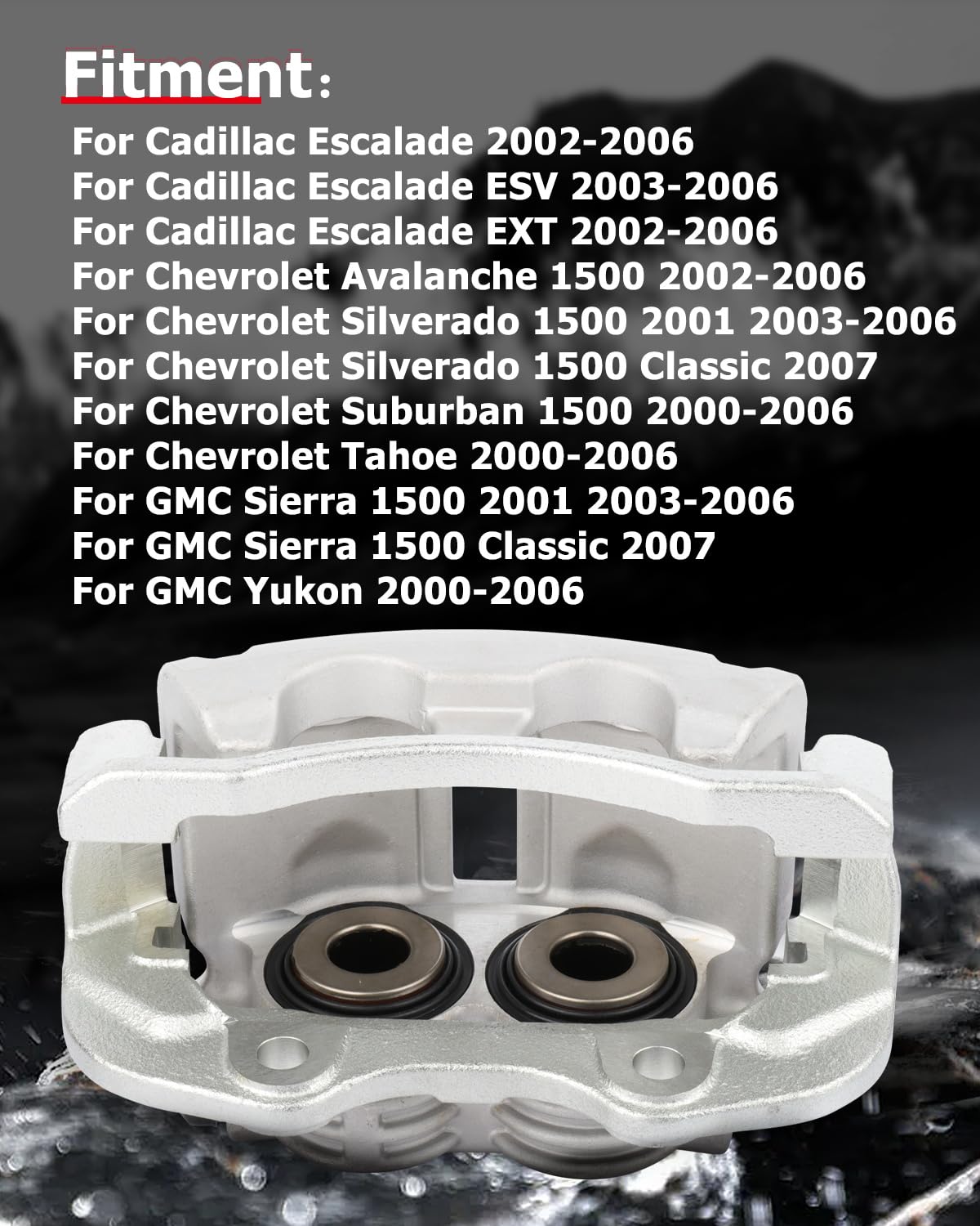 cciyu 18-B4765 Rear Right Brake Caliper With Bracket For Cadillac,For Chevy,For GMC