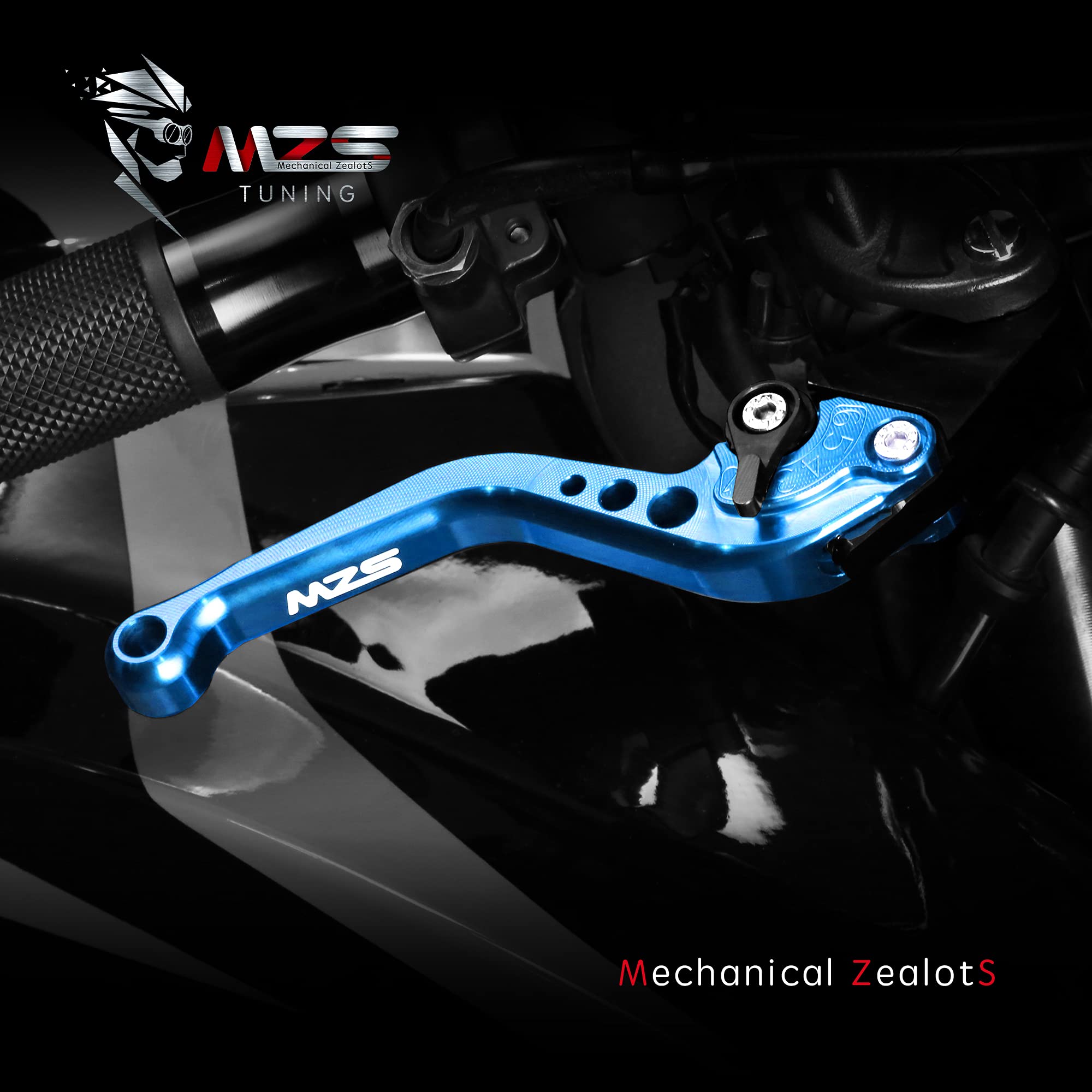 MZS Blue Motorcycle Brake Clutch Levers Adjustable Short CNC Compatible with KLE300 KLE300X KLX150S KLX125 KLX250 KLX230 KLX230R