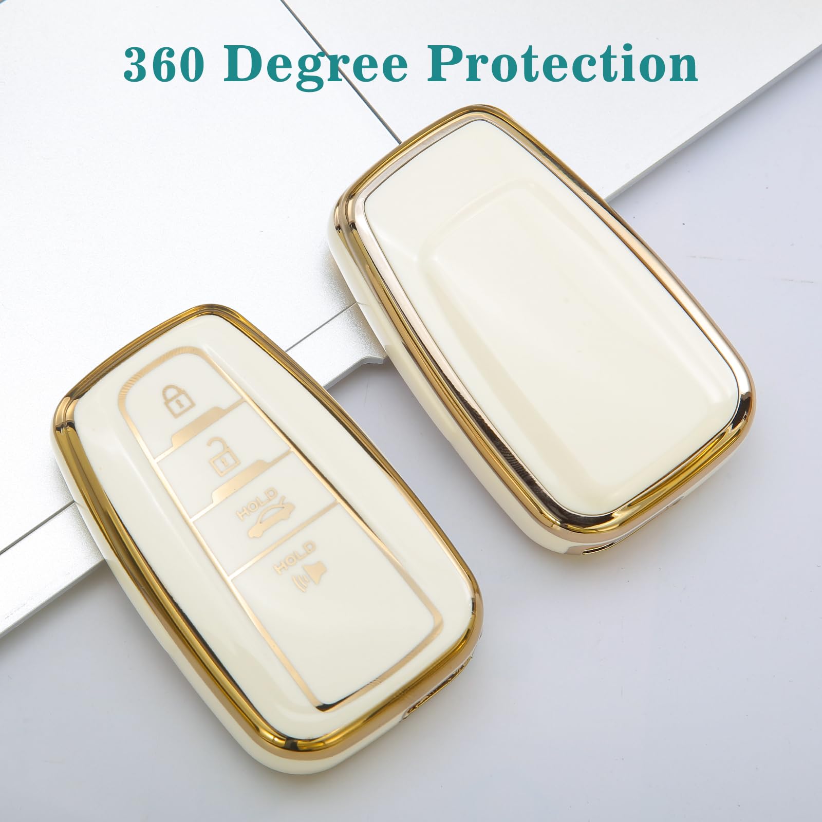 keycov Key fob Cover for Toyota Accessories Keychain keyshell Ring case Compatible with Camry RAV4 Highlander Avalon C-HR Prius