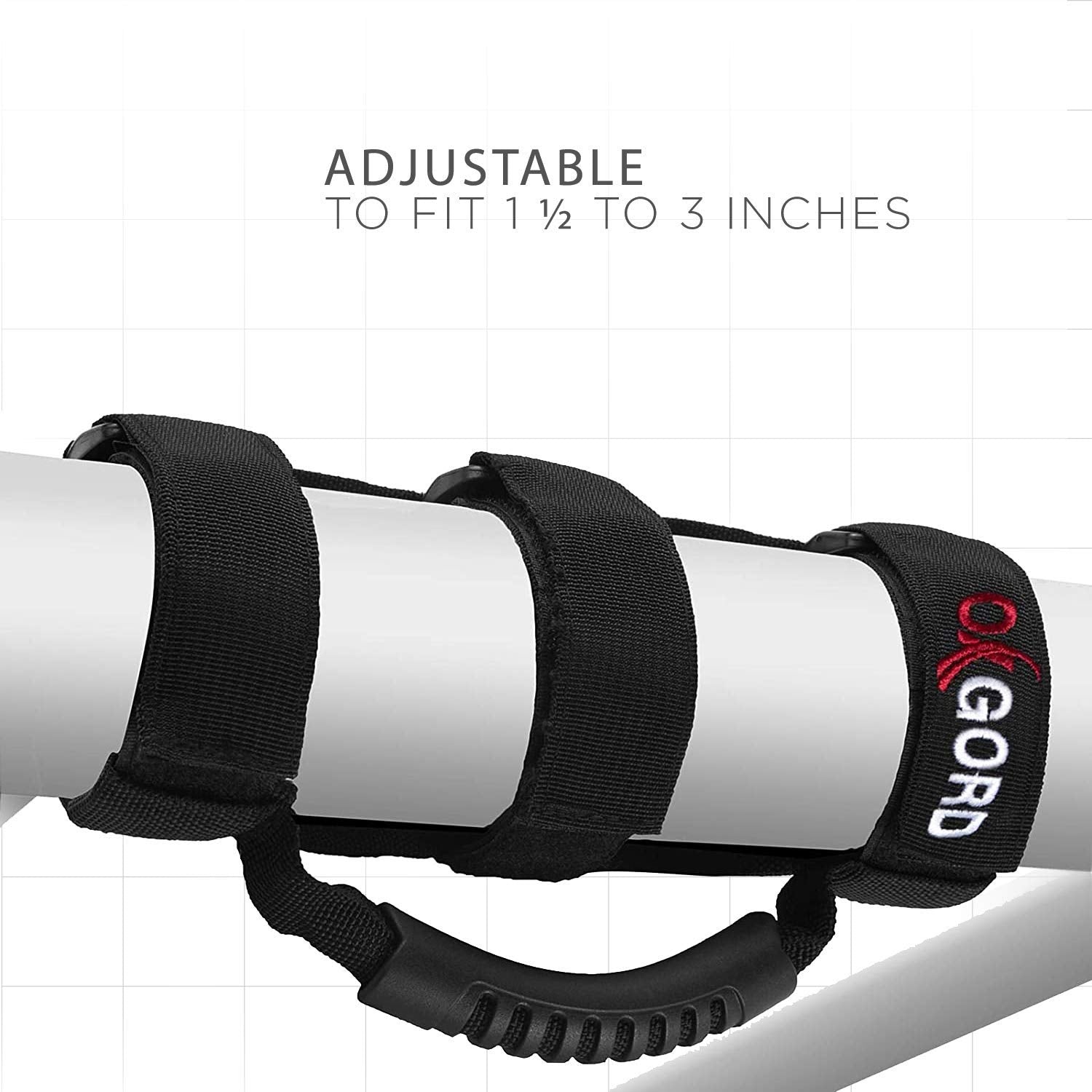 Oxgord Roll Bar Grab Handle Grips Set Compatible With Jeep Wrangler Tj Yj Jk Atv Utv 1955-2024 Models - Strap Fits 1 1/2 To 3 Inch Bars - Pack Of 2, Black