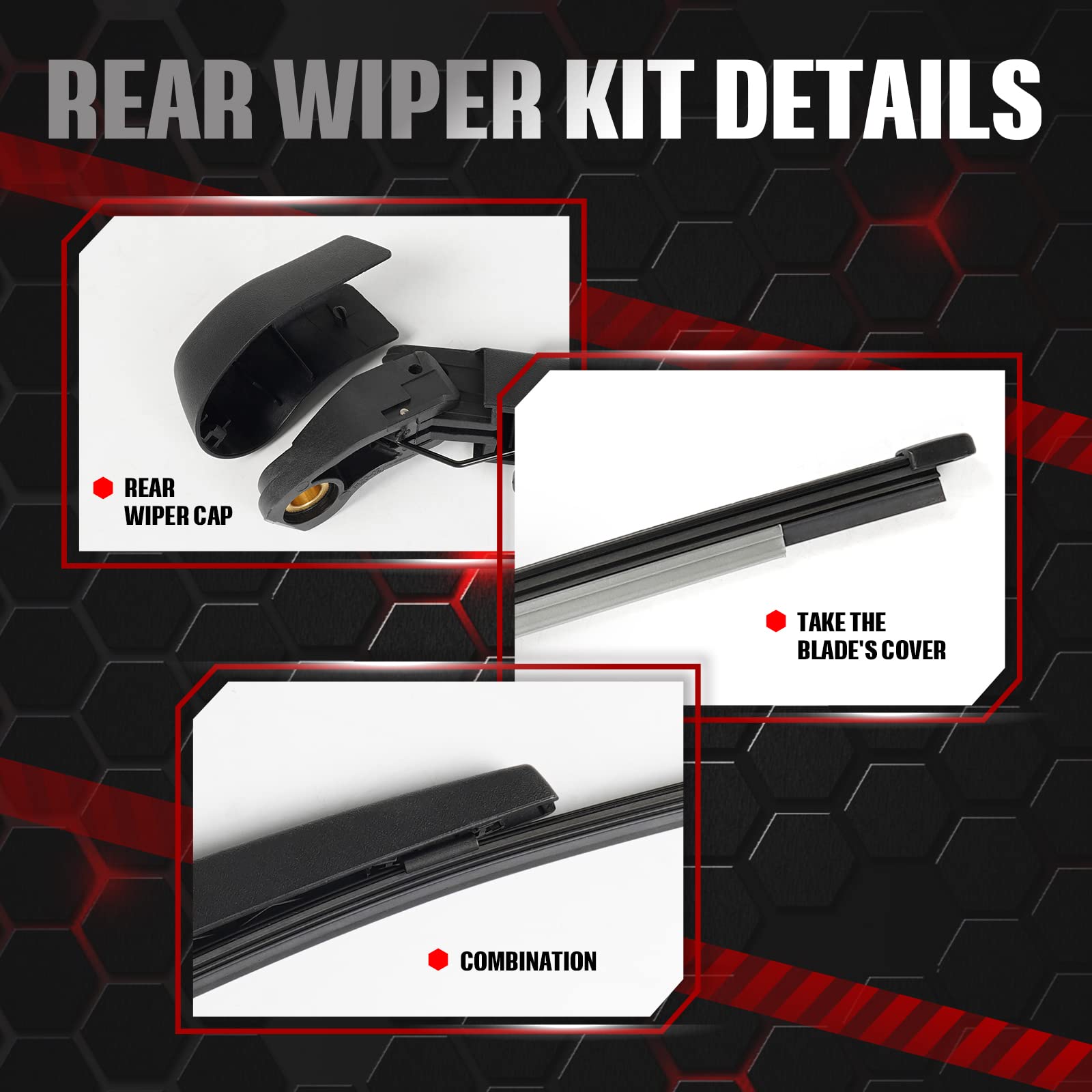 OTUAYAUTO Rear Wiper Arm and Blade Set for BMW X5 X5M E70 2007-2013, OE: 61627206357, Replacement Part