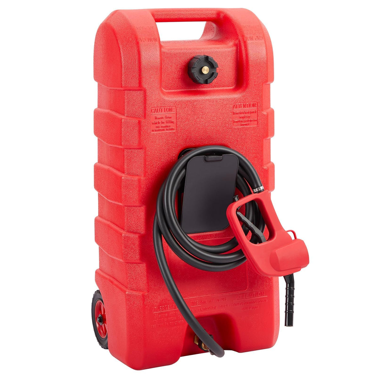 Klysiora 15 Gallon Gasoline Fuel Tank Container Tank With Wheels and Siphon Pump Portable Diesel Fuel Tank for Automobiles, Lawn