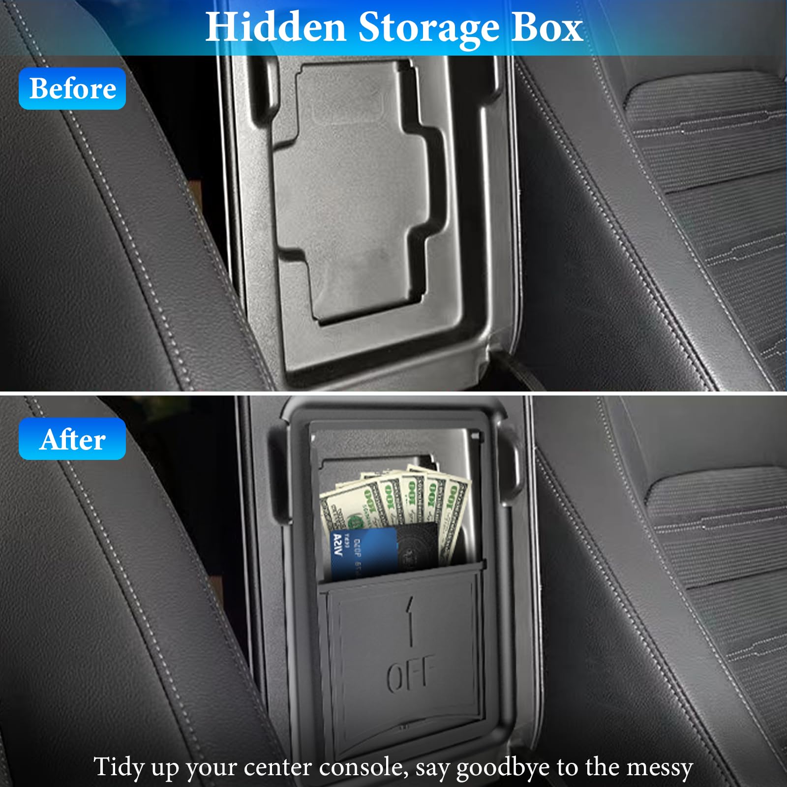 YPHUIKI 3PCS Center Console Organizer Compatible with Honda CRV 2023 2024 Accessories CR-V Hybrid Armrest Organizer Tray Hidden