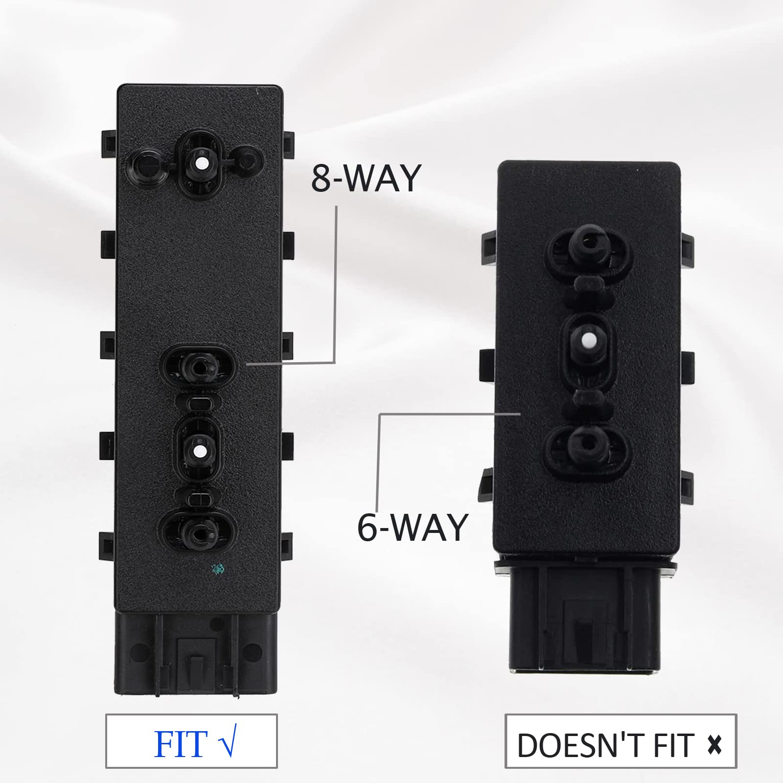 Power Seat Switch Front Passenger Side 8 Way Adjust Switch Compatible with 2007-2013 Buick Cadillac Chevy GMC - CTS, DTS, Escala