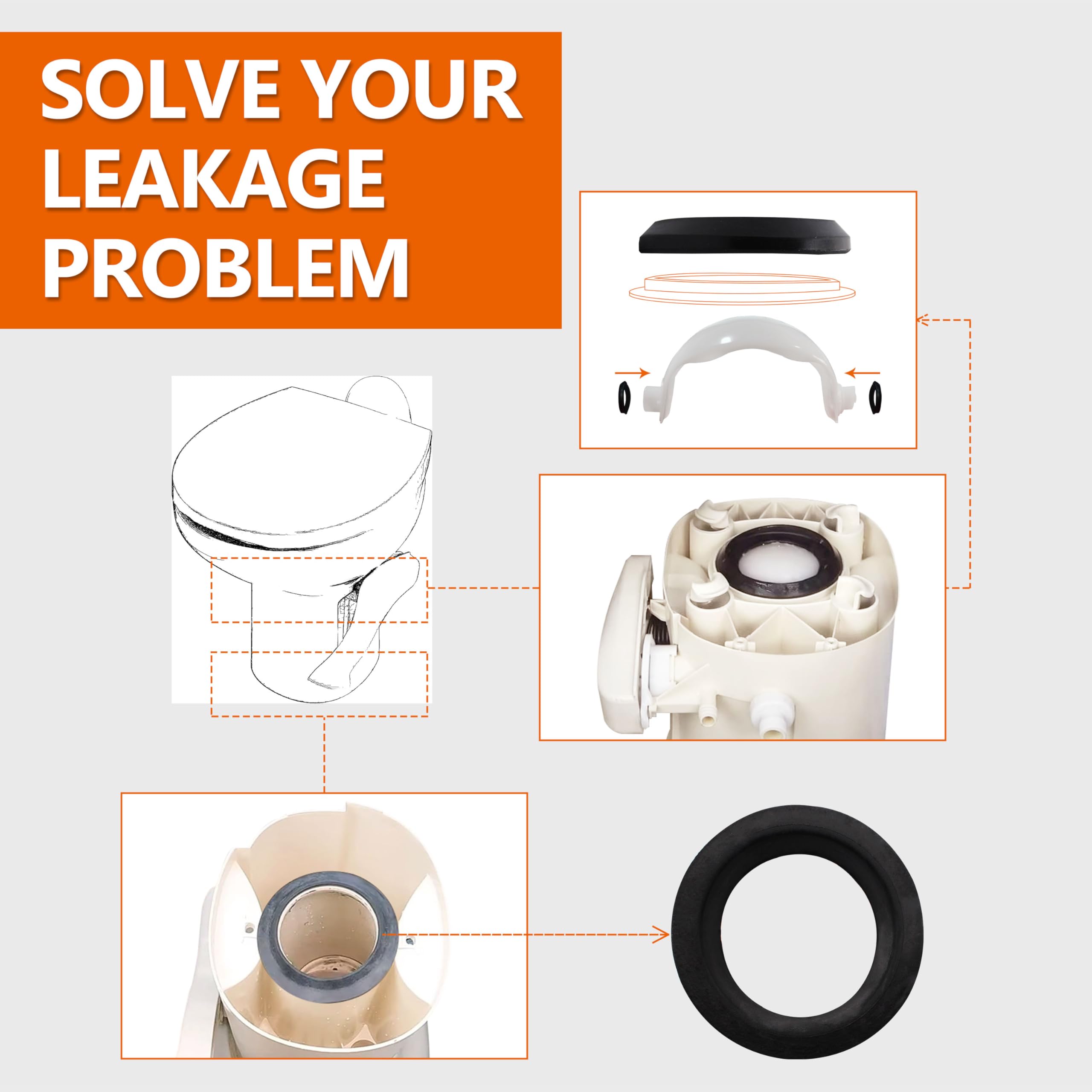 Wehope Waste Ball Kit For Style Ii/Style Lite/Style Plus,The Replacement Of Thetford 34117,White