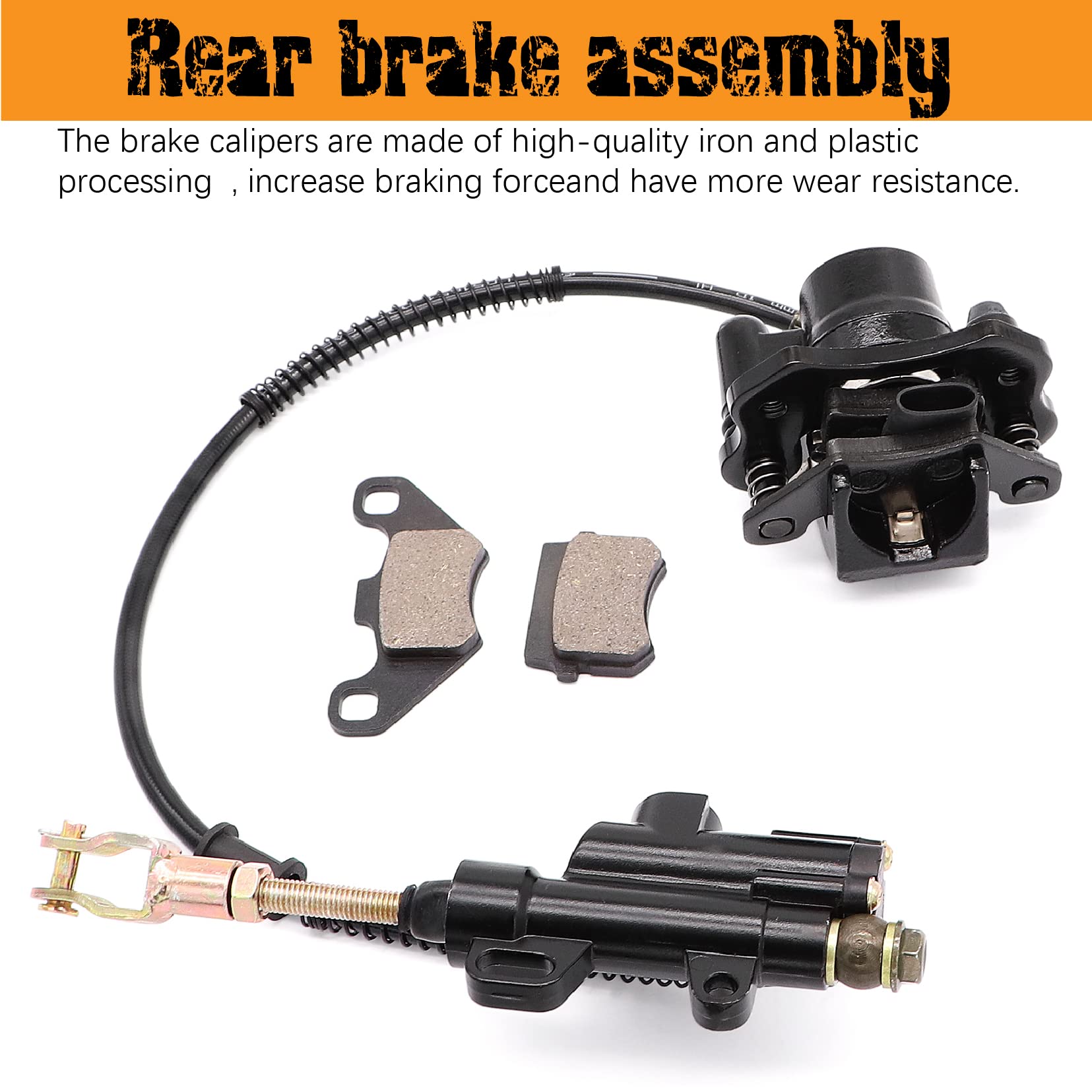 Rear Brake Master Cylinder Caliper Assembly For 50Cc 70Cc 90Cc 110Cc 125Cc Chinese Atv Quad Replacement For Taotao Boulder B1 Co