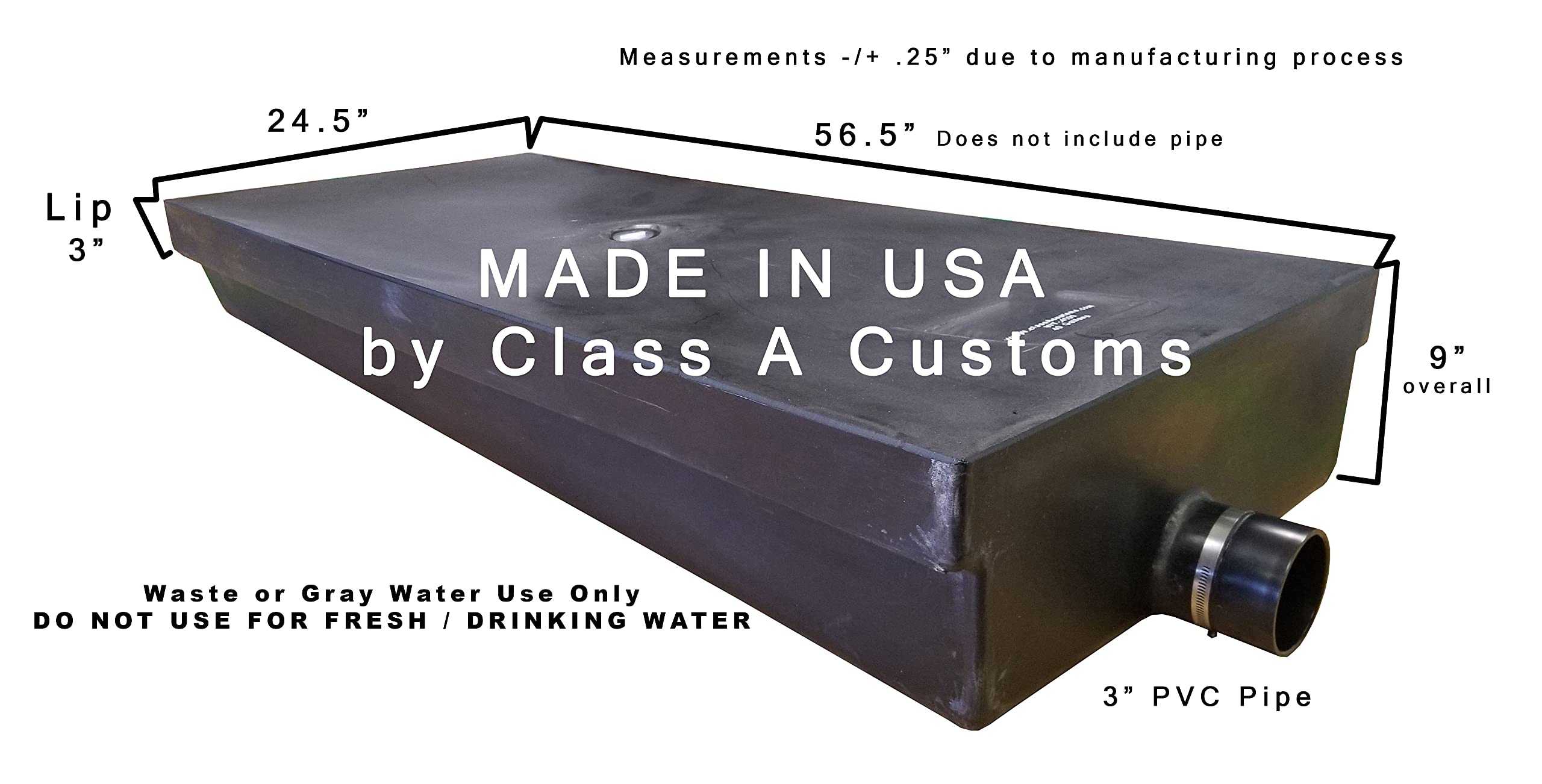 Class A Customs 40 Gallon Rv Waste Black Water Holding Tank Wt-4000