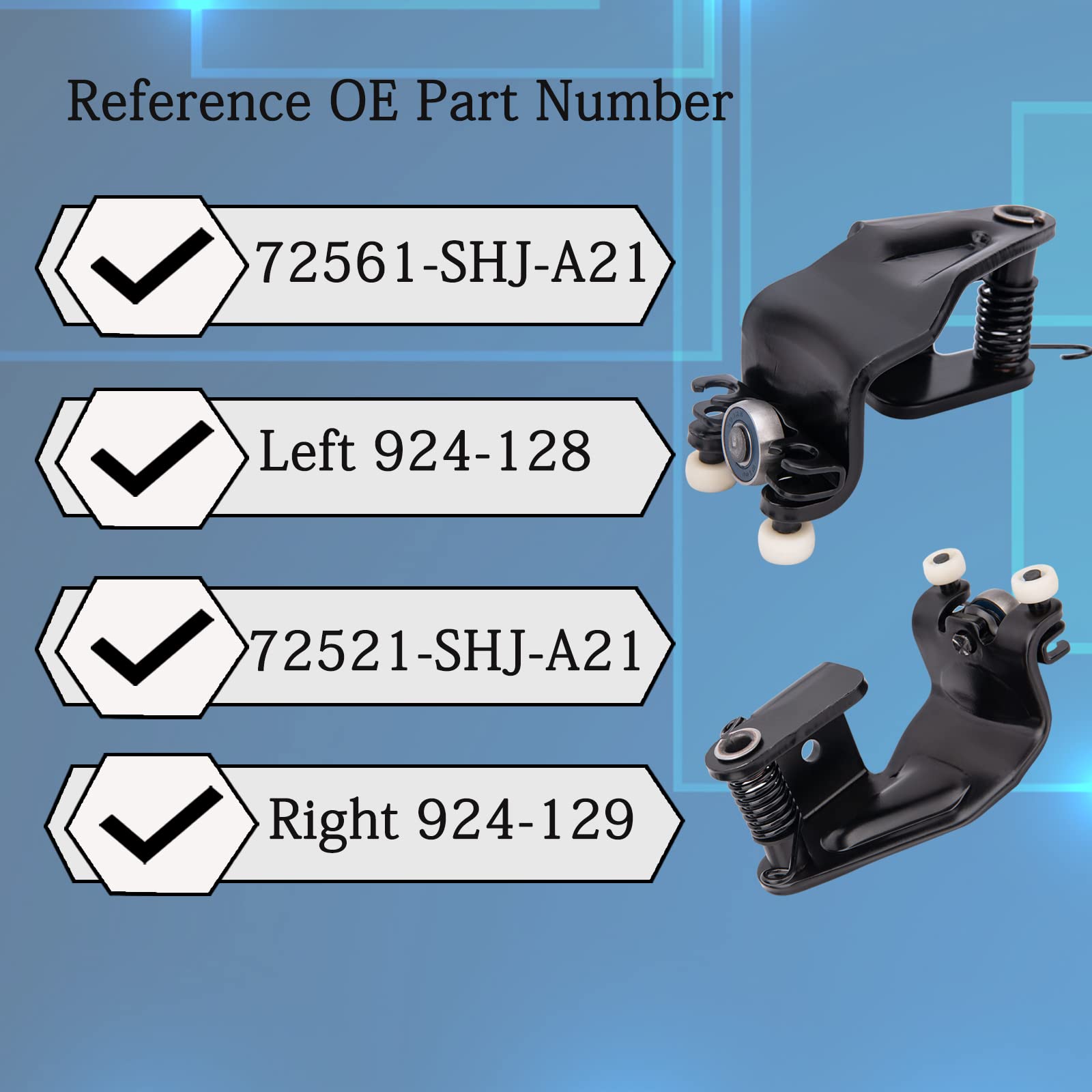 Sliding Door Roller for 2005-2010 Honda Odyssey EX EX-L Touring, 1 Pair Left & Right Sliding Side Door Rollers 72521-SHJ-A21, 92