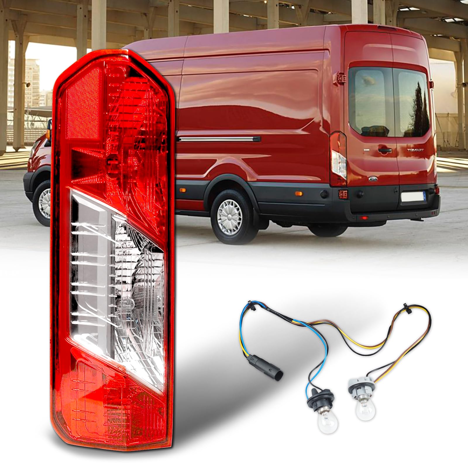 Zsbmp Tail Lights Compatible With Ford Transit 150 250 350 350Hd 2015-2023 Rear Lamp With New Bulbs And Harness (A Pair)