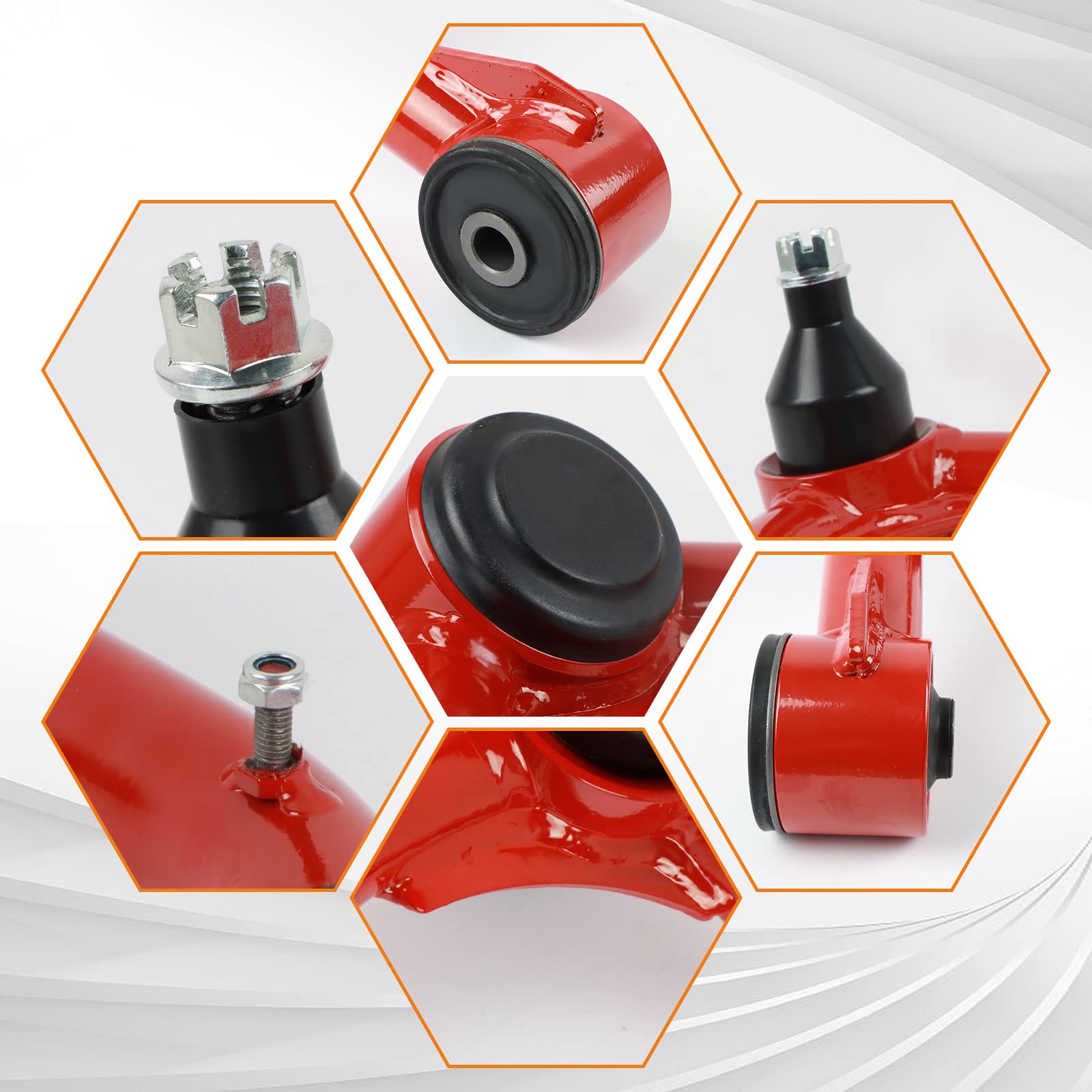 Fiwary Lift Front Upper Control Arms Fit For 2003-2022 4Runner, 2007-2014 Fj Cruiser, 2-4' Suspension Adjustable Control Arms With Ball Joint Fit For 2003-2009 Gx470, 2010-2016 Gx460 (Pair, Red)