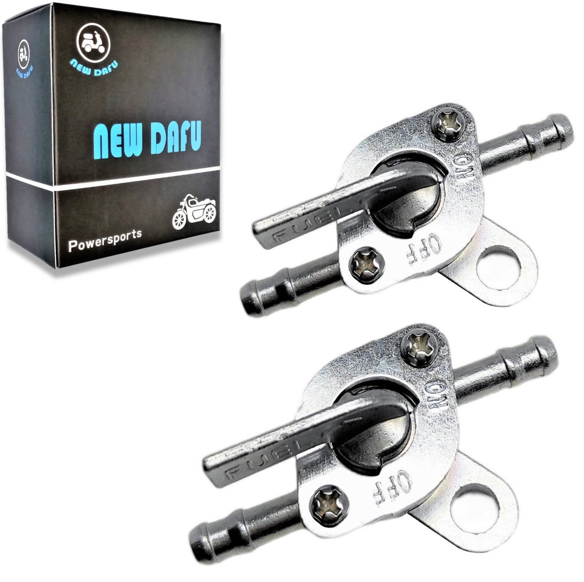 NEW DAFU 2 Pcs - 0.24'' (6mm) Fuel Tank Tap Valve Petcock On-Off Switch Inline for 50cc 70cc 90cc 100cc 110cc 125cc Scooter Pit 